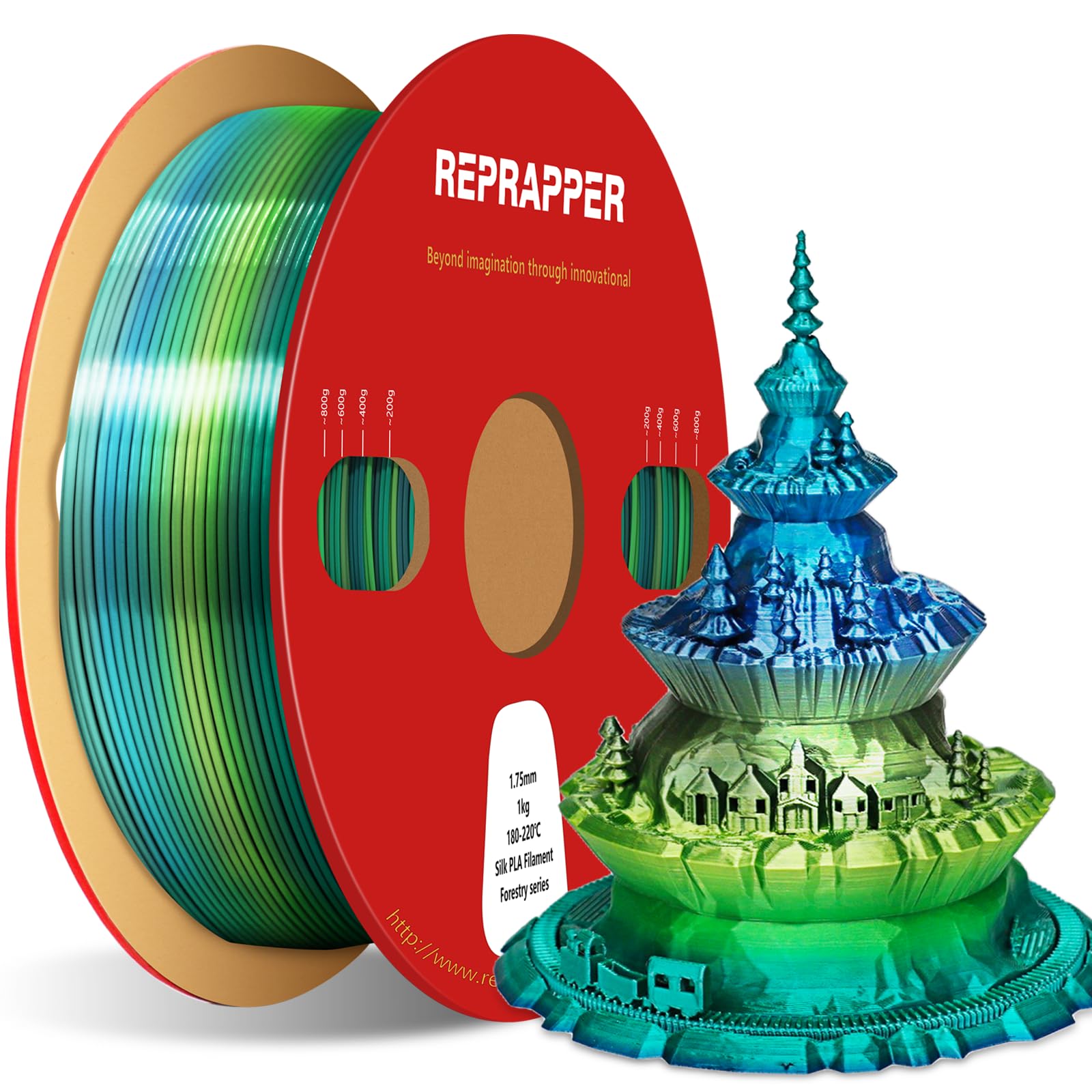 Dual Color PLA Filament - 4 Assorted Spools -11