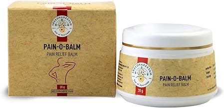 Sreedhareeyam Ayurveda Pain O Balm - 100% Natural Pain Relief Balm for Joint, Muscle & Headache Relief, with Camphor, Mint, Mustard & Sesame Oil