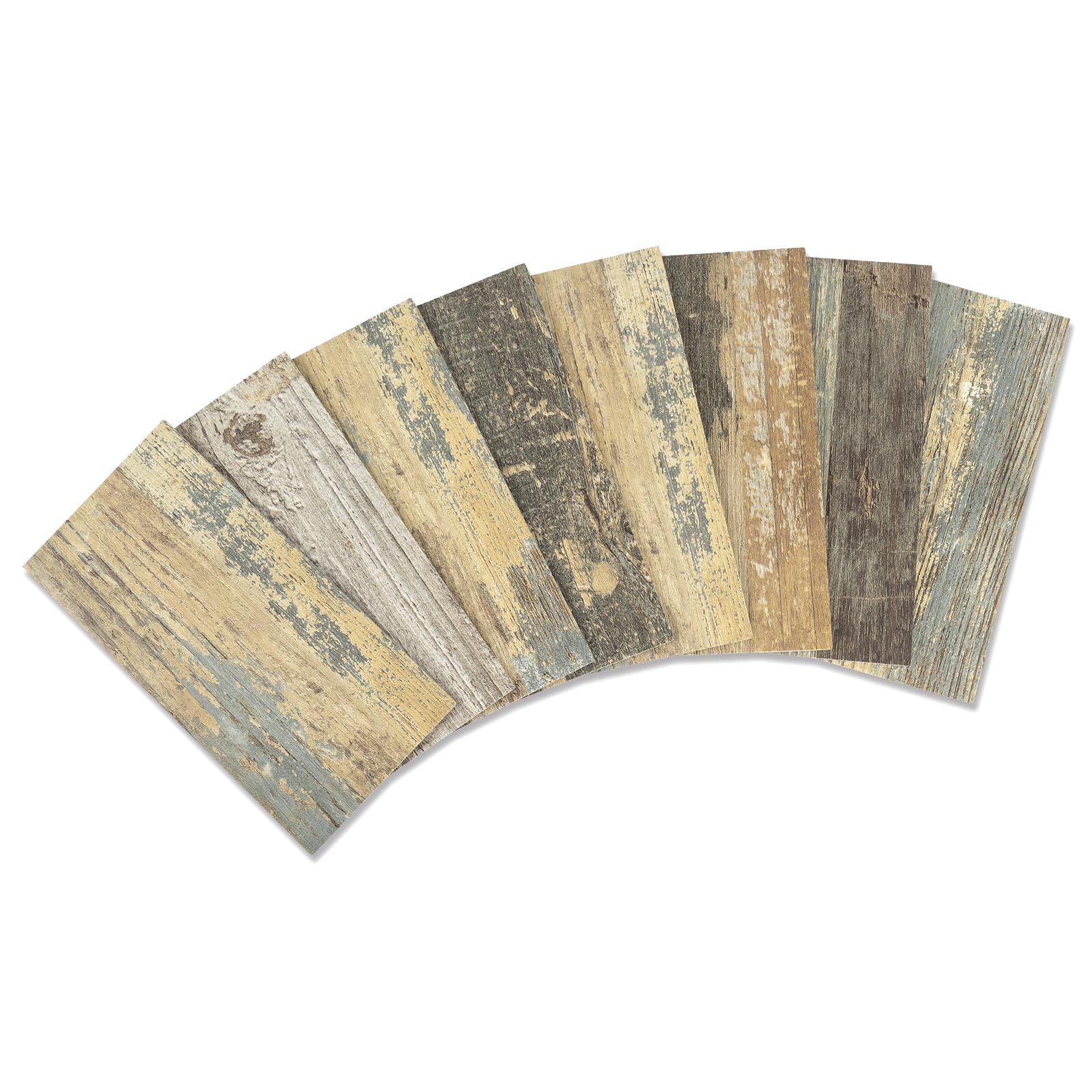 100 Pieces Peel and Stick backsplash 3 x 6 Inches 3D Rustic Wood PVC Composite Wall Tile Stick on Backsplash Tile for Kitchen Bathroom, Laundry Room, Camper, Fireplace โ image 1
