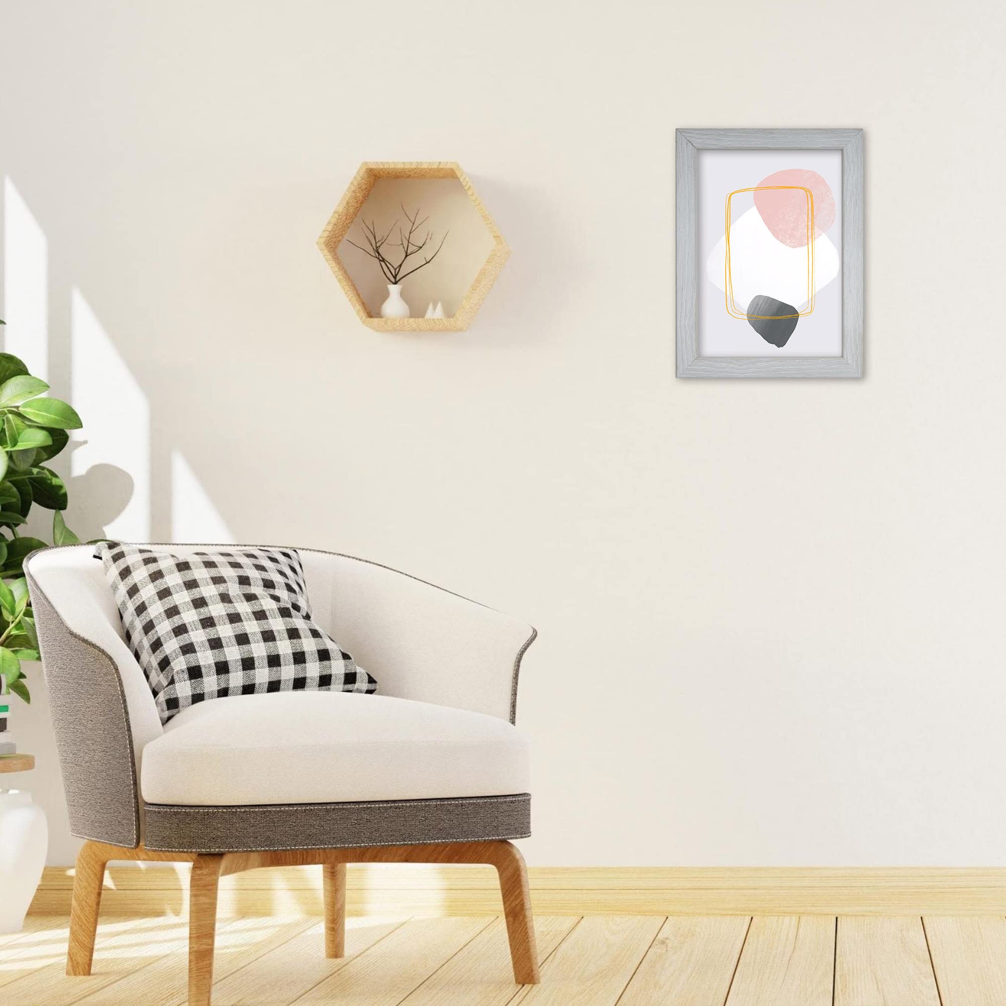 Lupia - Cornice portafoto in Legno da Parete Shabby Chic Grey Grigia, per Foto, Stampe artistiche, Poster, Quadri Moderni 70x100 cm