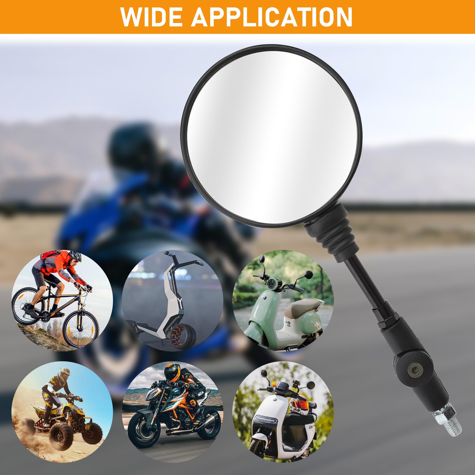 Or)Rétroviseurs Universels Pour Moto Et Scooter, 2 Pièces, Pour Suzuki