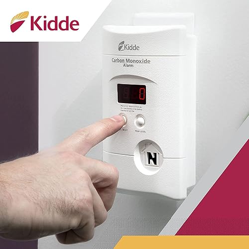 Miniatura 6 de Kidde Detector de monóxido de carbono, enchufe de pared con batería de 9 voltios, pantalla LED digital, paquete de 4