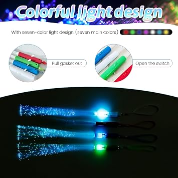 36Pcs Fiber Optic Wand, Glow Sticks Bulk Party Pack Fiber Optic Sensory Lights Glow In The Dark Party Supplies for Halloween , Wedding, Birthday, Classroom, Concert, Pool Parties Favors