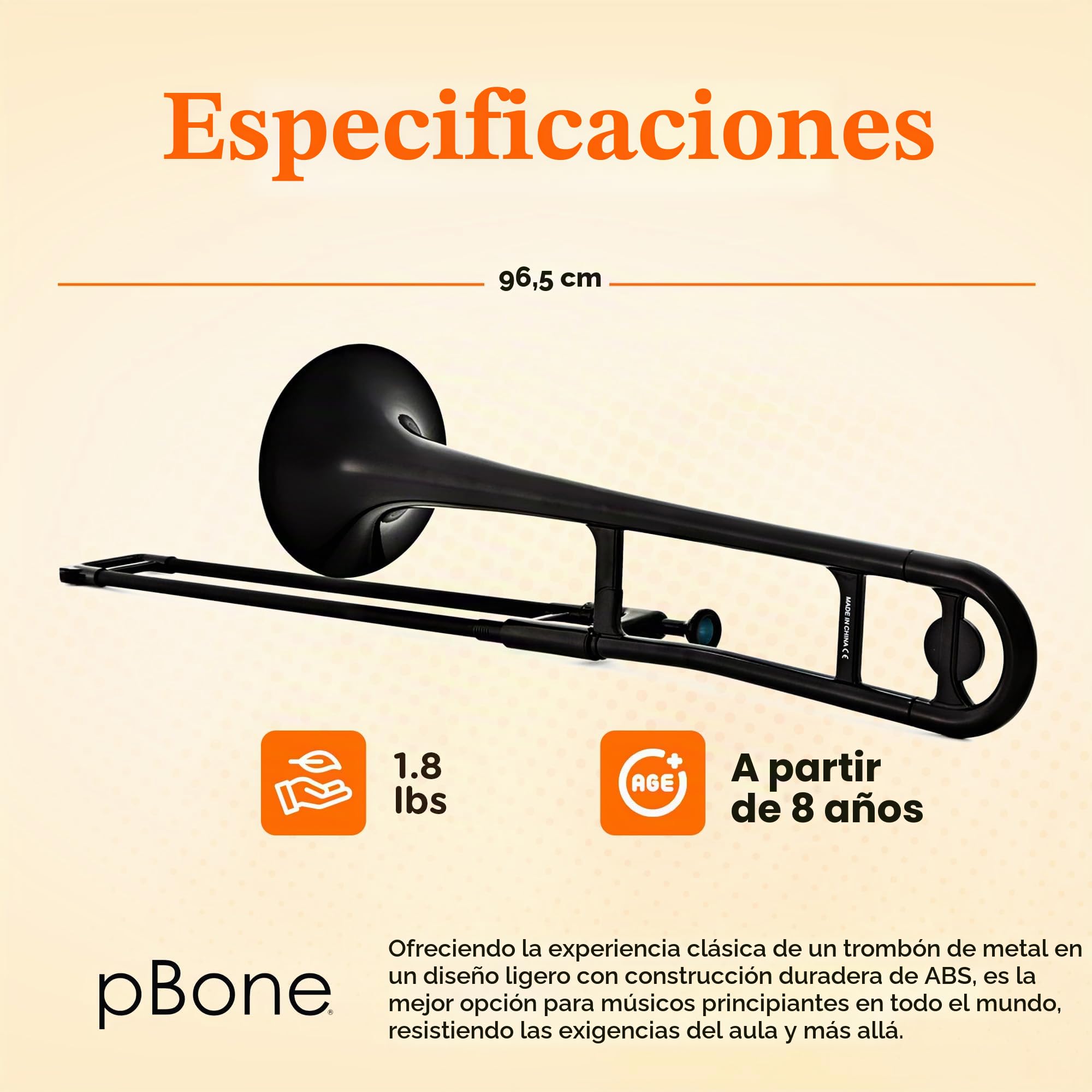 pbone 700645 - Trombón con boquilla y funda