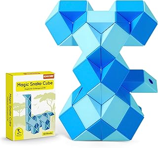 Comprar ECHOCUBE Cubo Mágico Serpiente, 48 Piezas Serpiente Rompecabezas Twist Regalos para Fiestas, Juguetes Creativos Educativos Serpiente Fidget para Niños/Adultos (Azul)