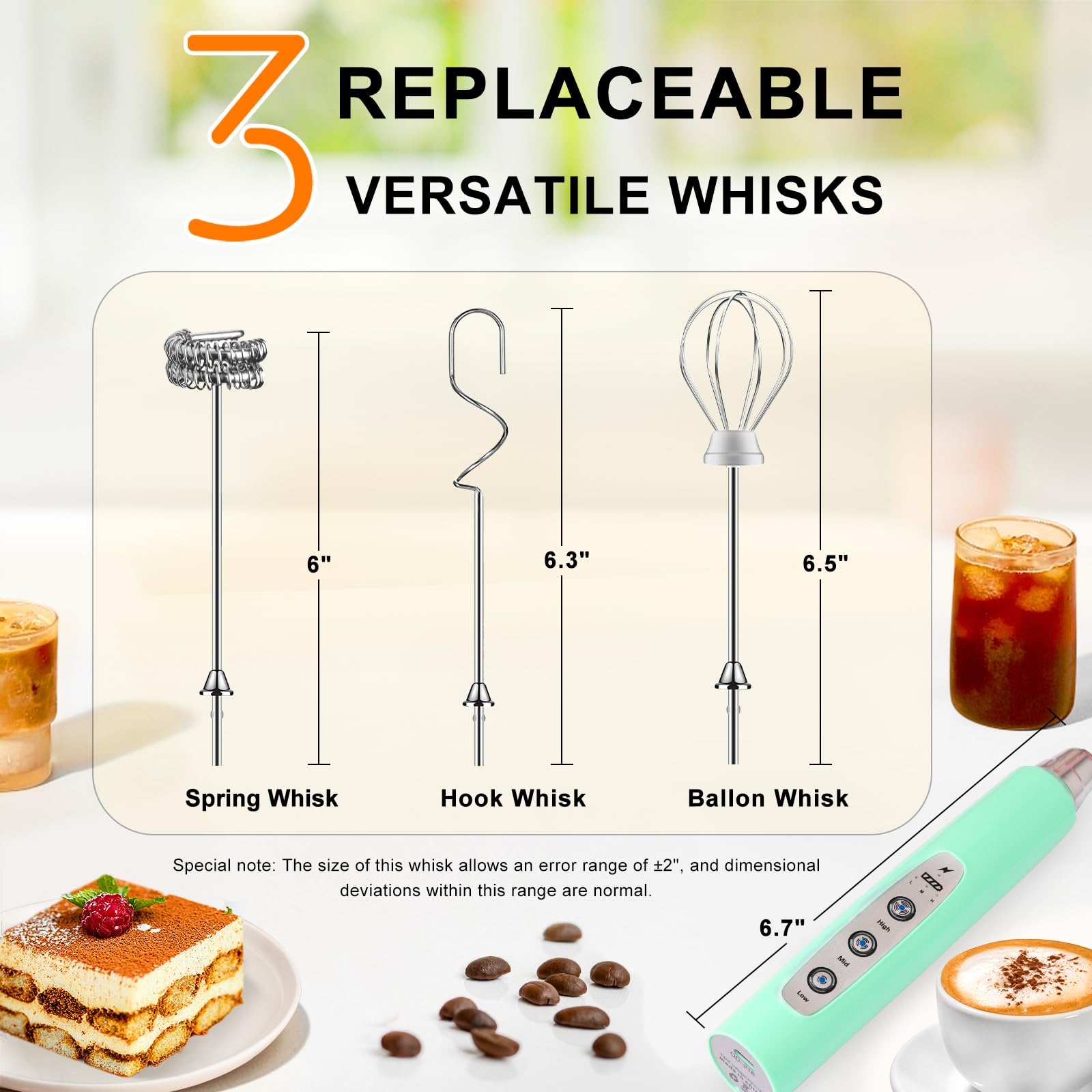 Rechargeable Milk Frother - Coffee & Cappuccino -3 Rechargeable Milk Frother - Coffee & Cappuccino -3