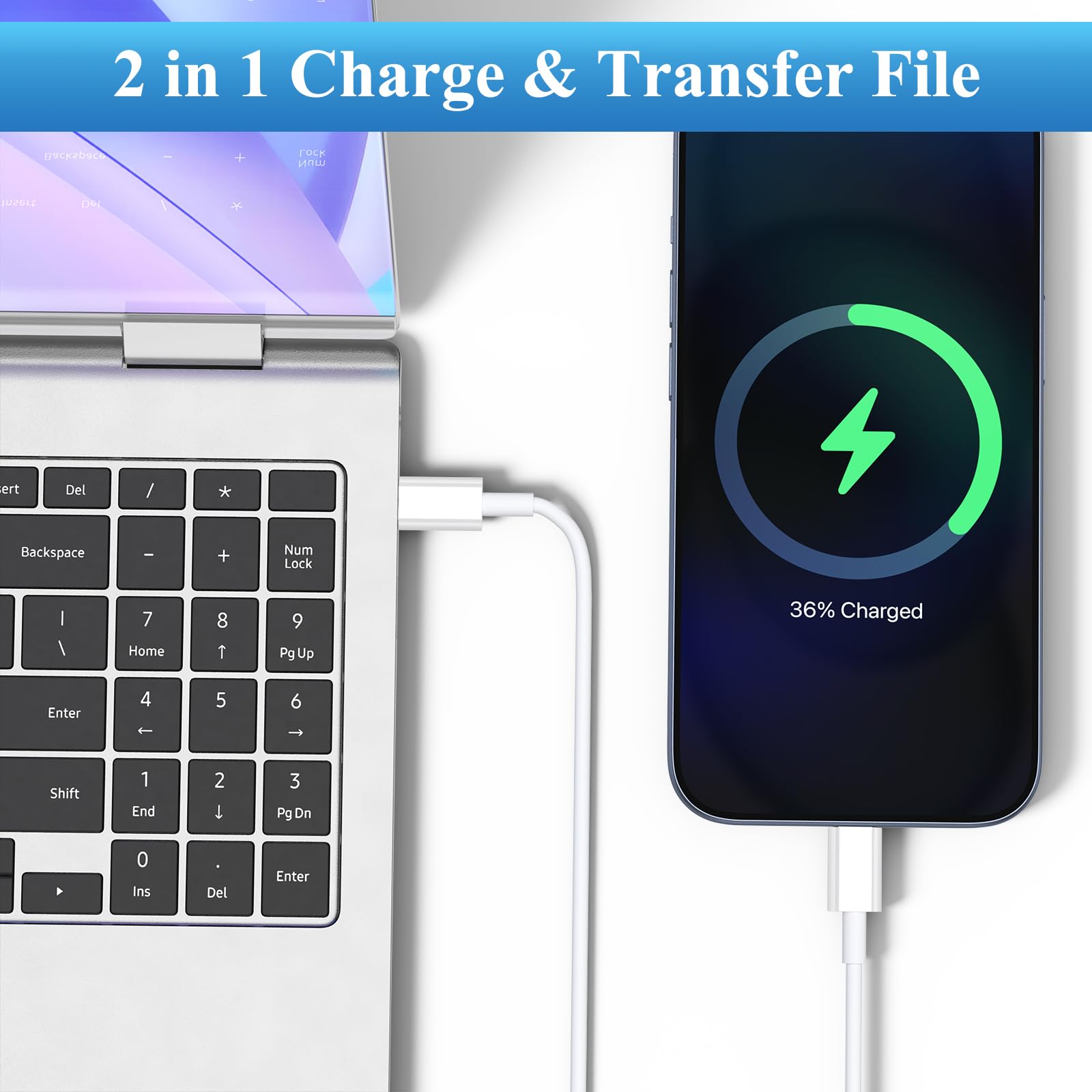 Câble USB C 60W Rapide pour Samsung Galaxy S25 S24 S23 S22 S21 S20 S25+ S24+ S23+, A56 A55 A54 A53 A34 A33 A23