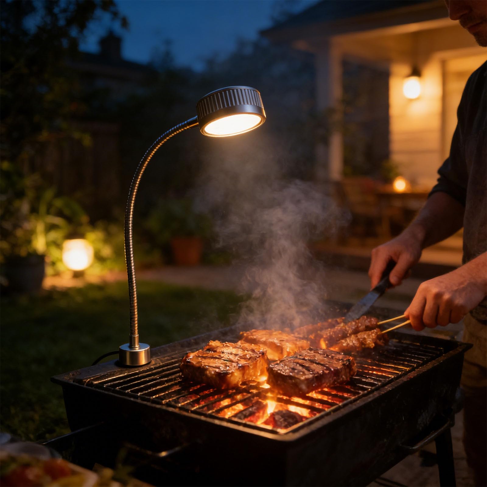 COOLHOOD Luce ricaricabile per barbecue con batteria da 1200 mAh