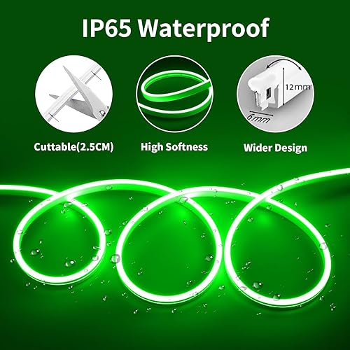 Miniatura 2 de Tira de luces LED de neón de 16.4 pies, tira de luz de neón de 12 V, cuerda de luz de neón impermeable, luz LED flexible de silicona para