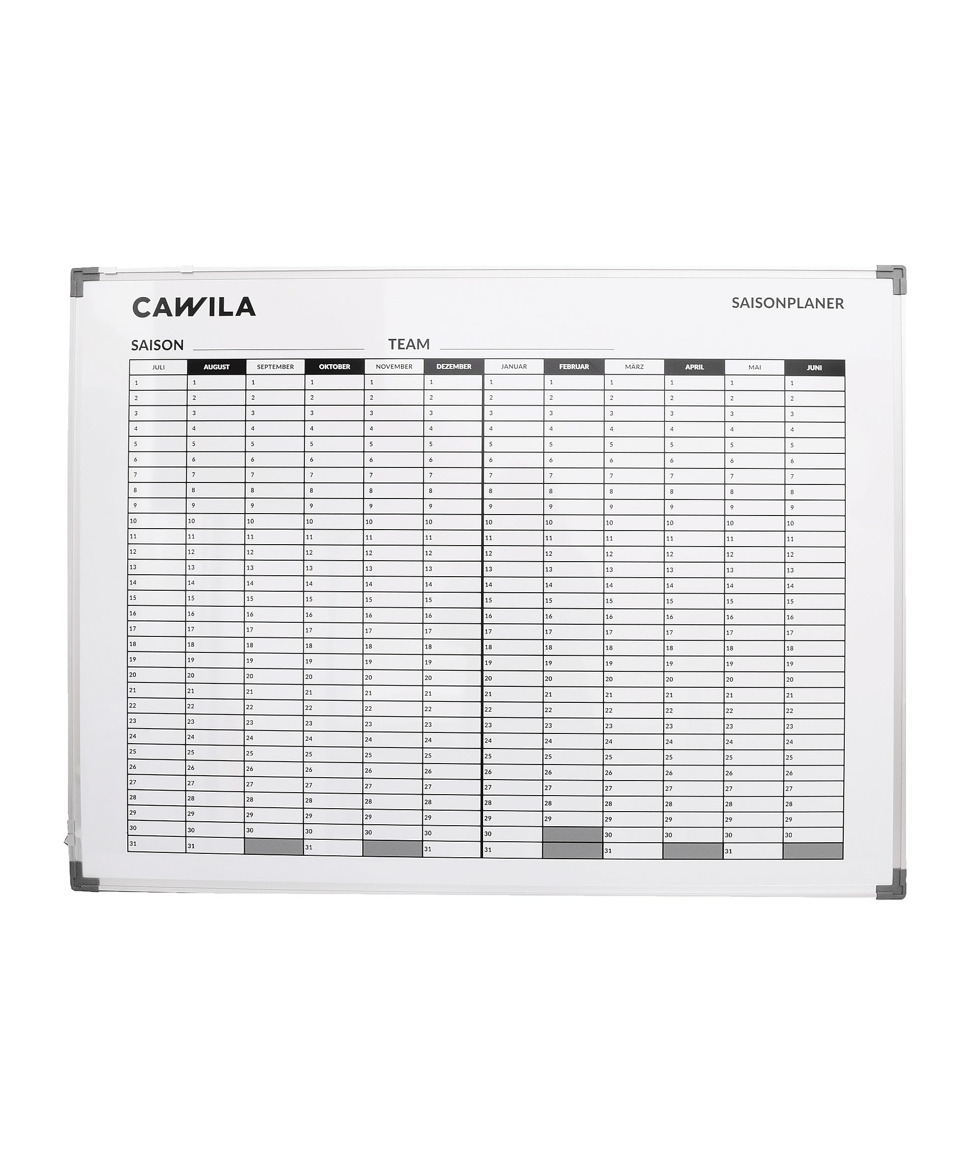 Cawila ACADEMY Saisonplaner | 90x120mm Taktiktafel Weiß Weiss, One Size Ohne Geschlecht