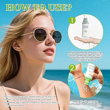 Centella Sunscreen, Face Sun Cream Spf 50, Korean Sunscreen, Madagascar Centella, Hydrating Sun Lotion for Light, Protection Essence for Oily Skin, Korean Moisturizer Pa++++-50ml *2