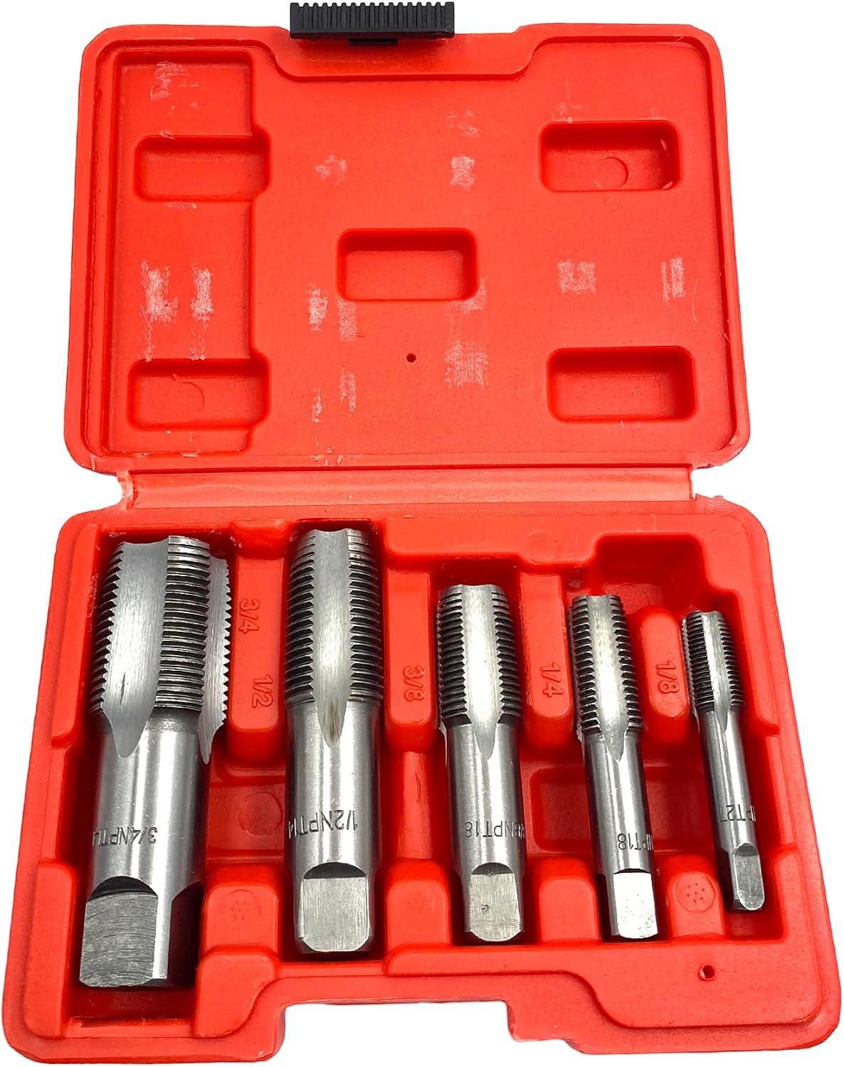5Pcs NPT Tap Sets,1/8", 1/4", 3/8", 1/2", 3/4" NPT Threading Taps Hand Tools for DIY Various Plumbers Mechanics Thread Cutting