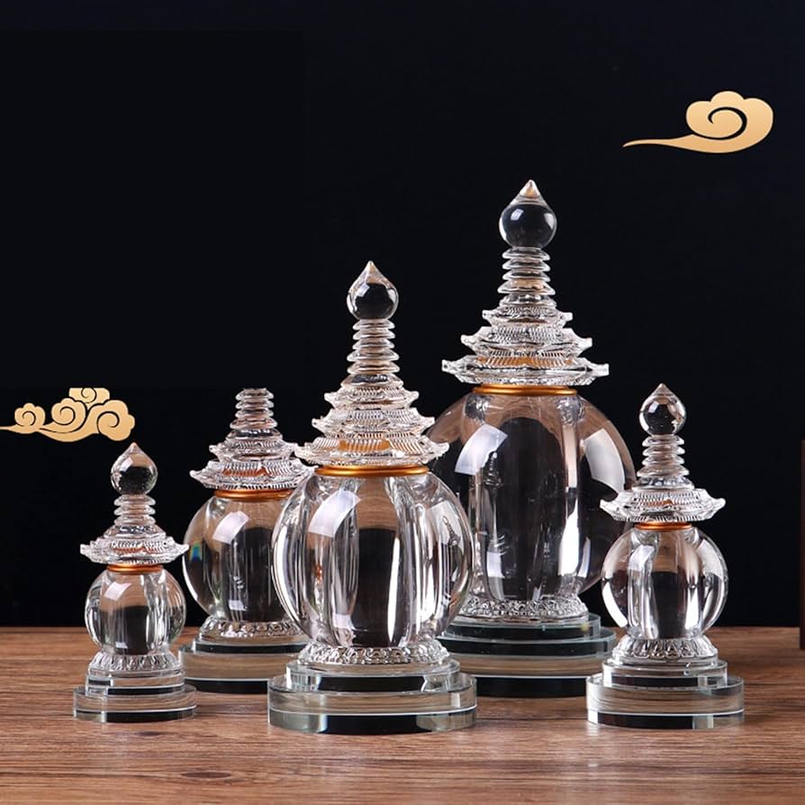 Amazon.co.jp: 舎利塔 五輪塔 k9クリスタルガラス 水晶玉 水晶塔