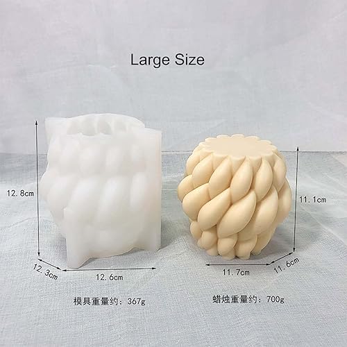 Miniatura 2 de Grainrain Molde de vela geométrica de silicona 3D arte abstracto moderno jabón cera resina molde giratorio de gran tamaño (F18-GR1-2108)