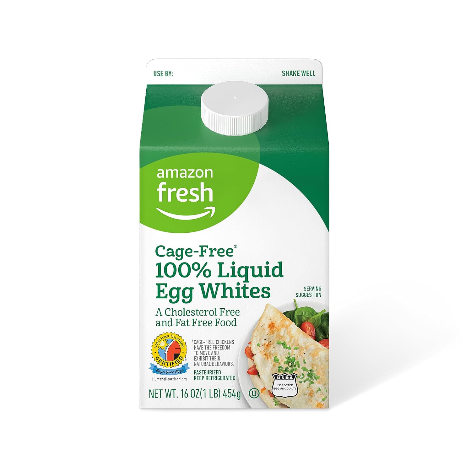 Amazon Fresh - Cage-Free Liquid Egg Whites, 16 fl oz (Previously Happy Belly, Packaging May Vary)