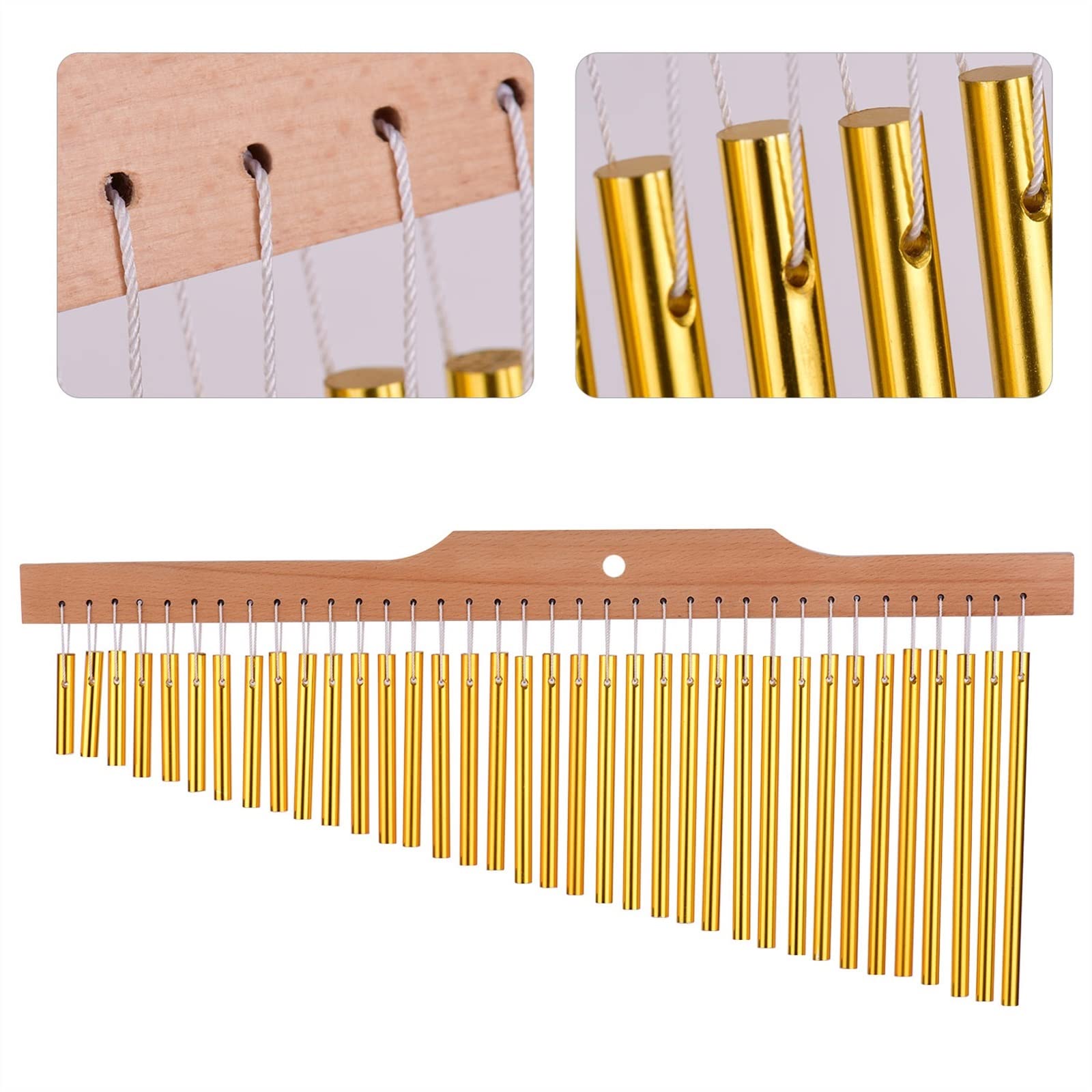 Percussão Musical 36 Bar Chimes Accessori Per Strumenti A Percussione Con Barra In Legno In Lega Di Alluminio Dorato Xilofoni