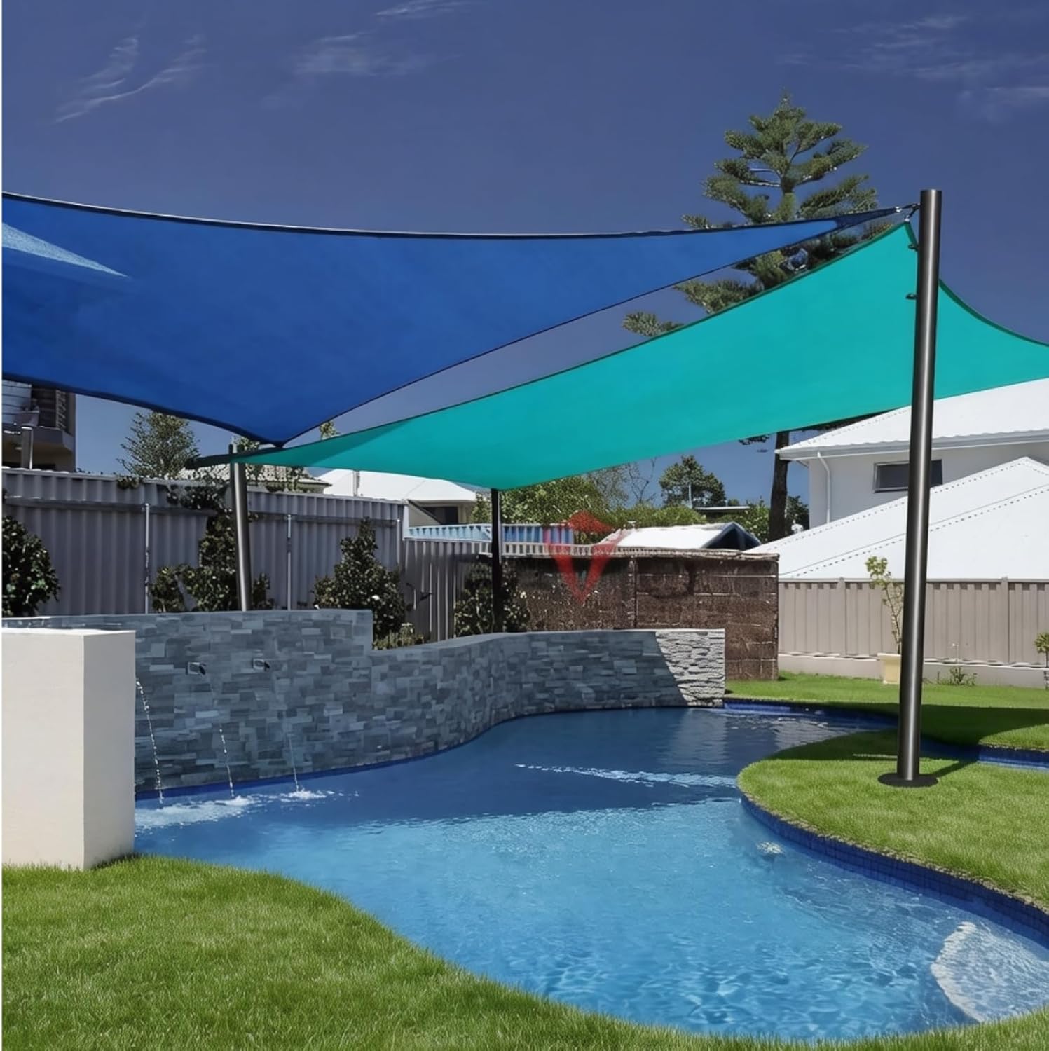 2Pack Sun Shade Sail Pole 11.4Ft Outdoor Sunshade Sail Post Support Awning Canopy Heavy Duty Metal Pole Kit for Patio Garden Deck (Lawn Ground, 2)