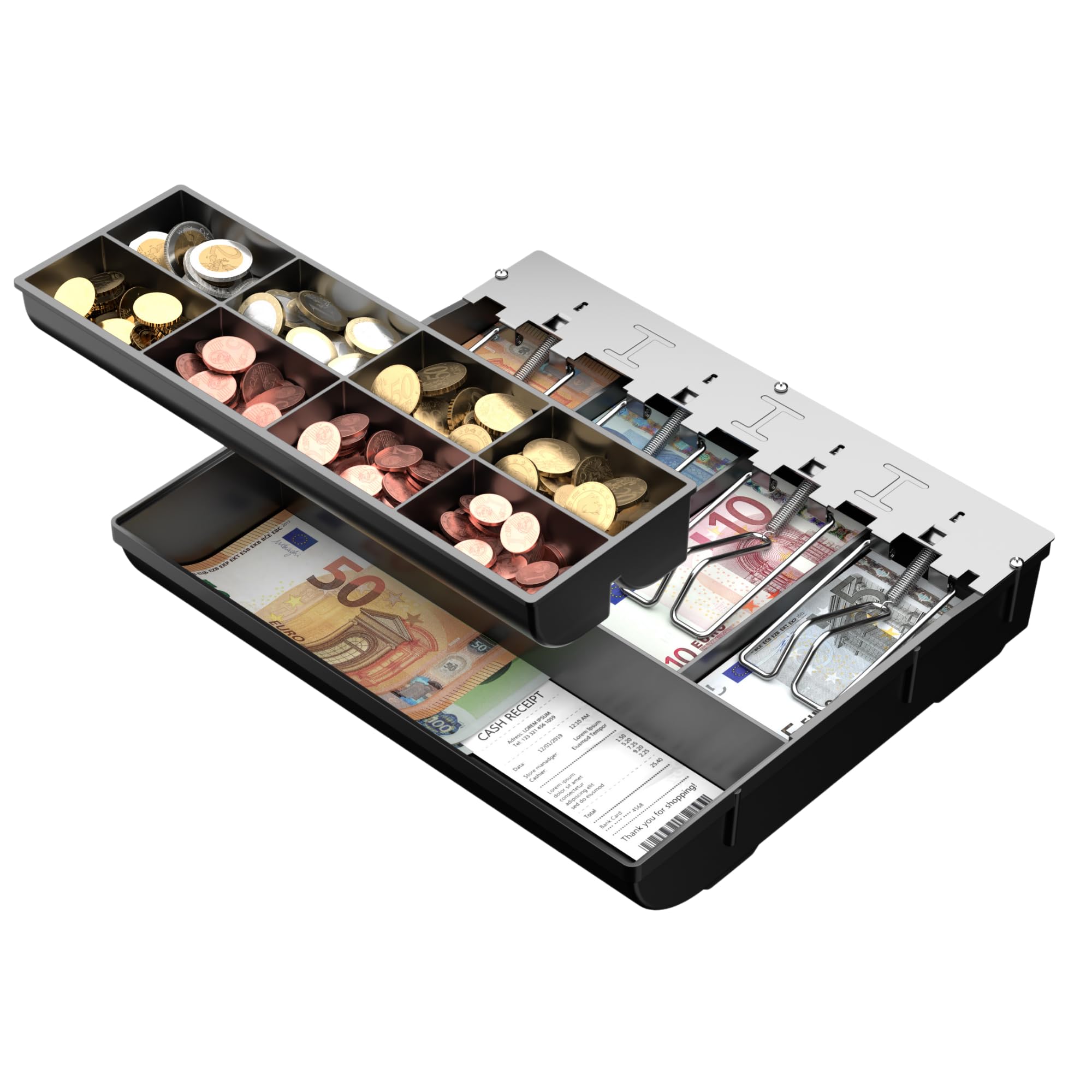 Cassetto Porta Contanti POS VALLEY - Vassoio Per Monete E Banconote 27x30.5x6 Cm - Foto 5