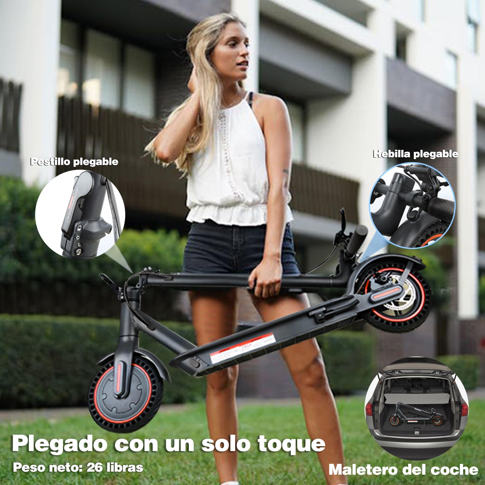 Trottinette électrique Pliable Adulte, Vitesse maximale de 25 km/h, autonomie de 30 km, Double système de freinage Batterie 36V 7.8Ah-Orange Loisirs et divertissements,
