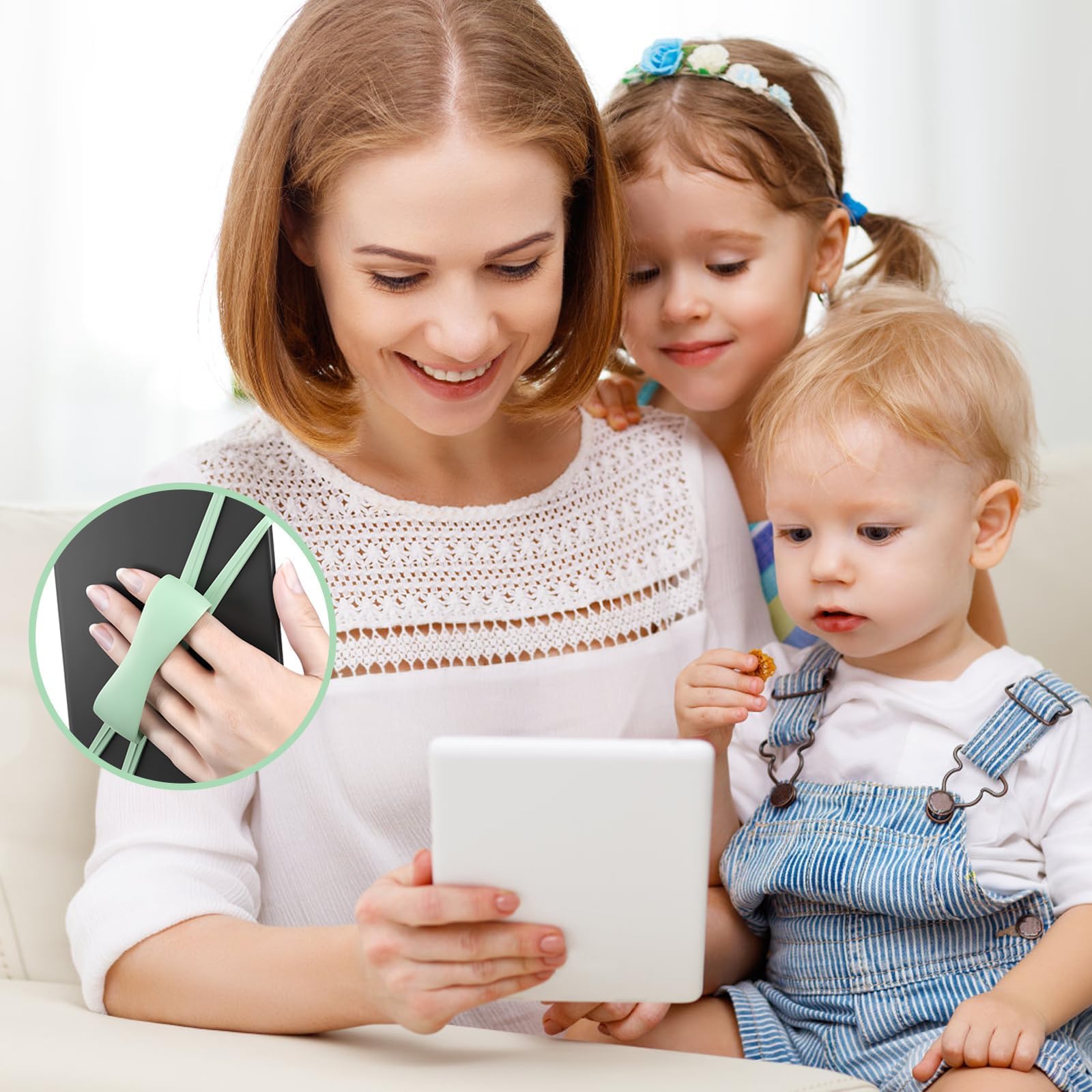 Yisto uchwyt na palec do tabletu, uniwersalny uchwyt na rękę, pasek na rękę do Kindle i tabletów, silikon, przyjazny dla skóry, odpowiedni do czytania łóżka, dla studentów i pracowników biurowych