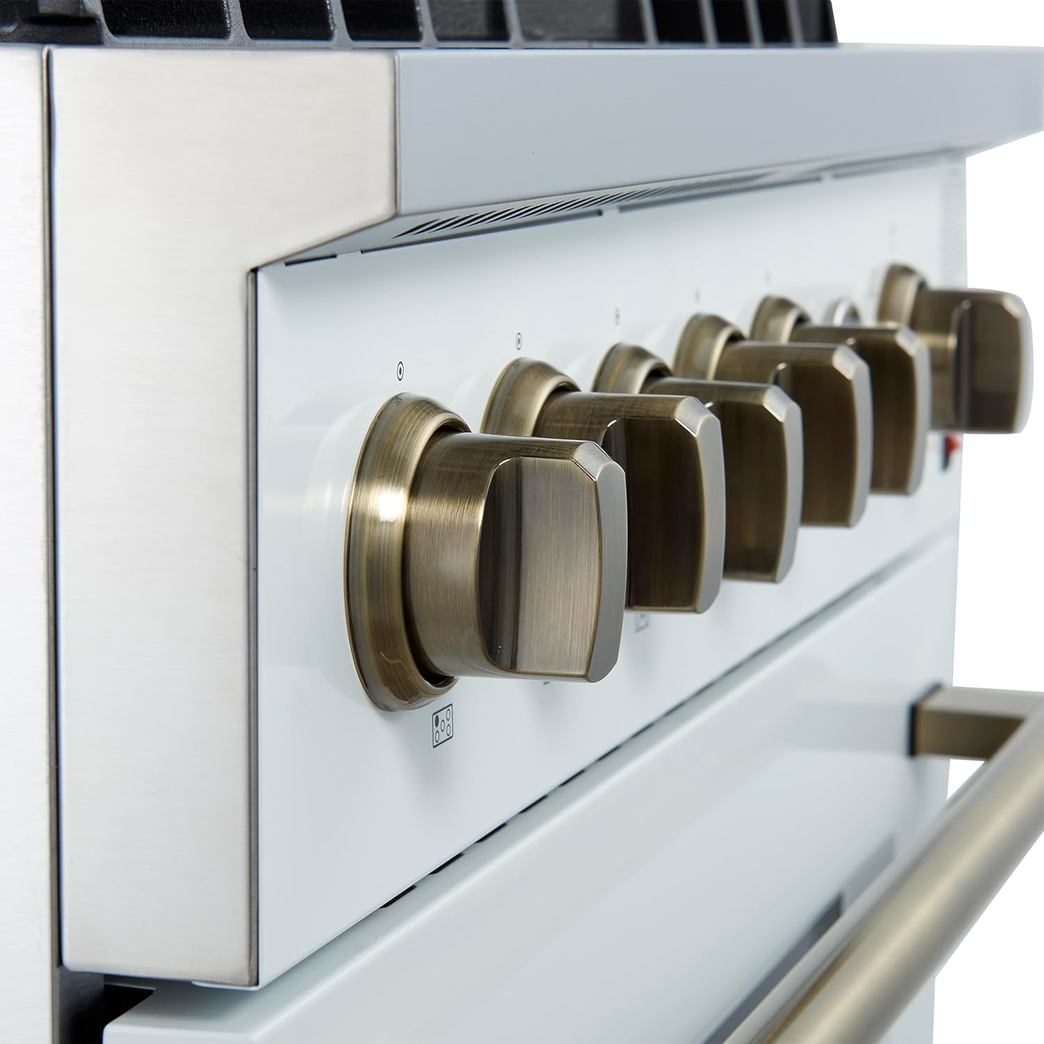 FORNO - 30" Gas Range 5 Burners with griddle and air fryer in White