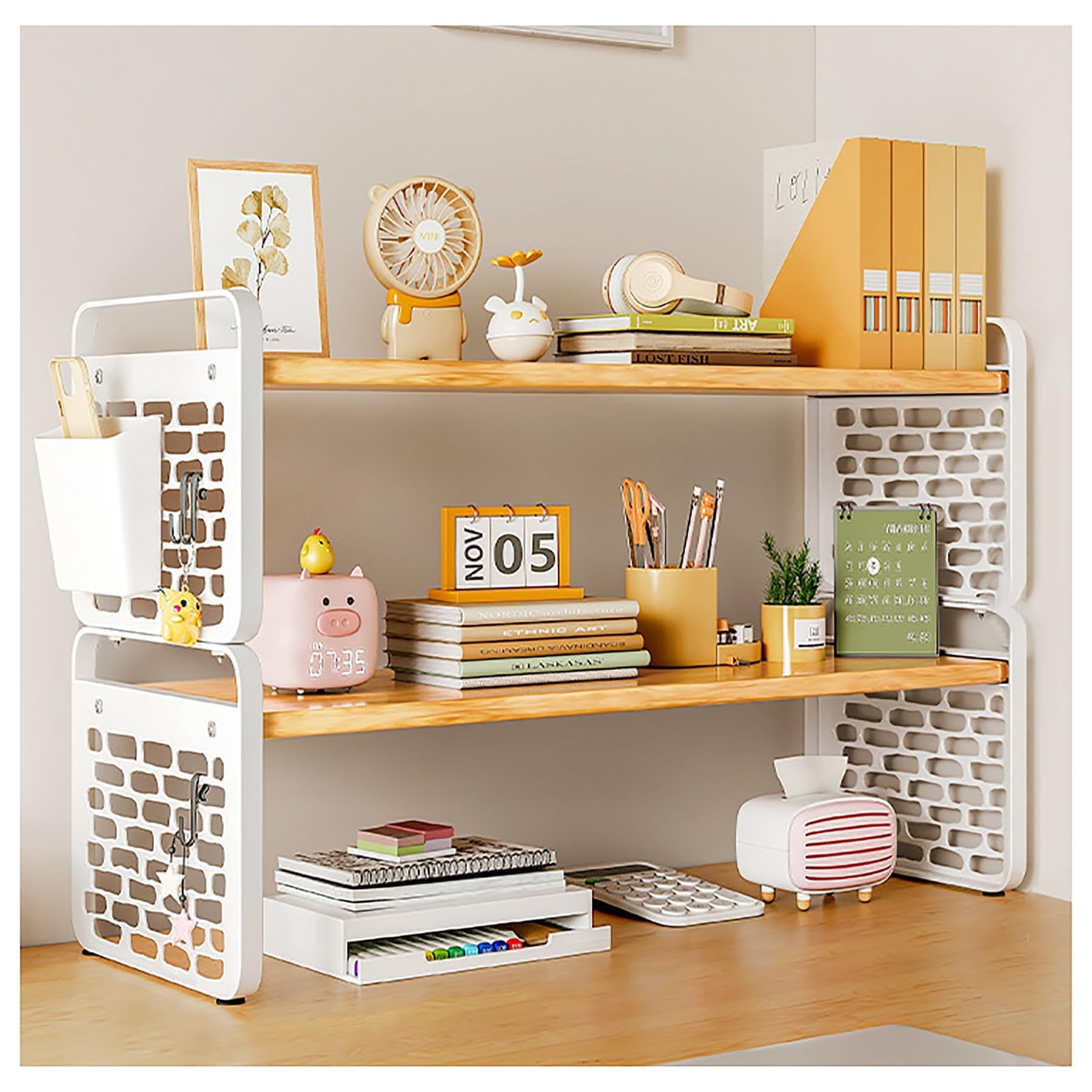 PAUANI 2段デスクトップ本棚/本棚 - デスクトップディスプレイシェルフ PAUANI 2段デスクトップ本棚/本棚 - デスクトップディスプレイシェルフ