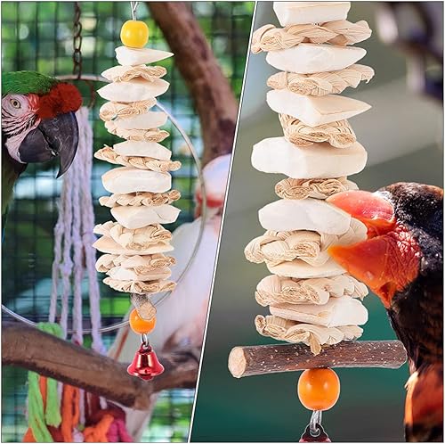 Miniatura 7 de balacoo 2 piezas de juguete para masticar loro, pico de pájaro, piedra de molienda, suplemento de hueso de calcio, bloque de lava de alimentos, para