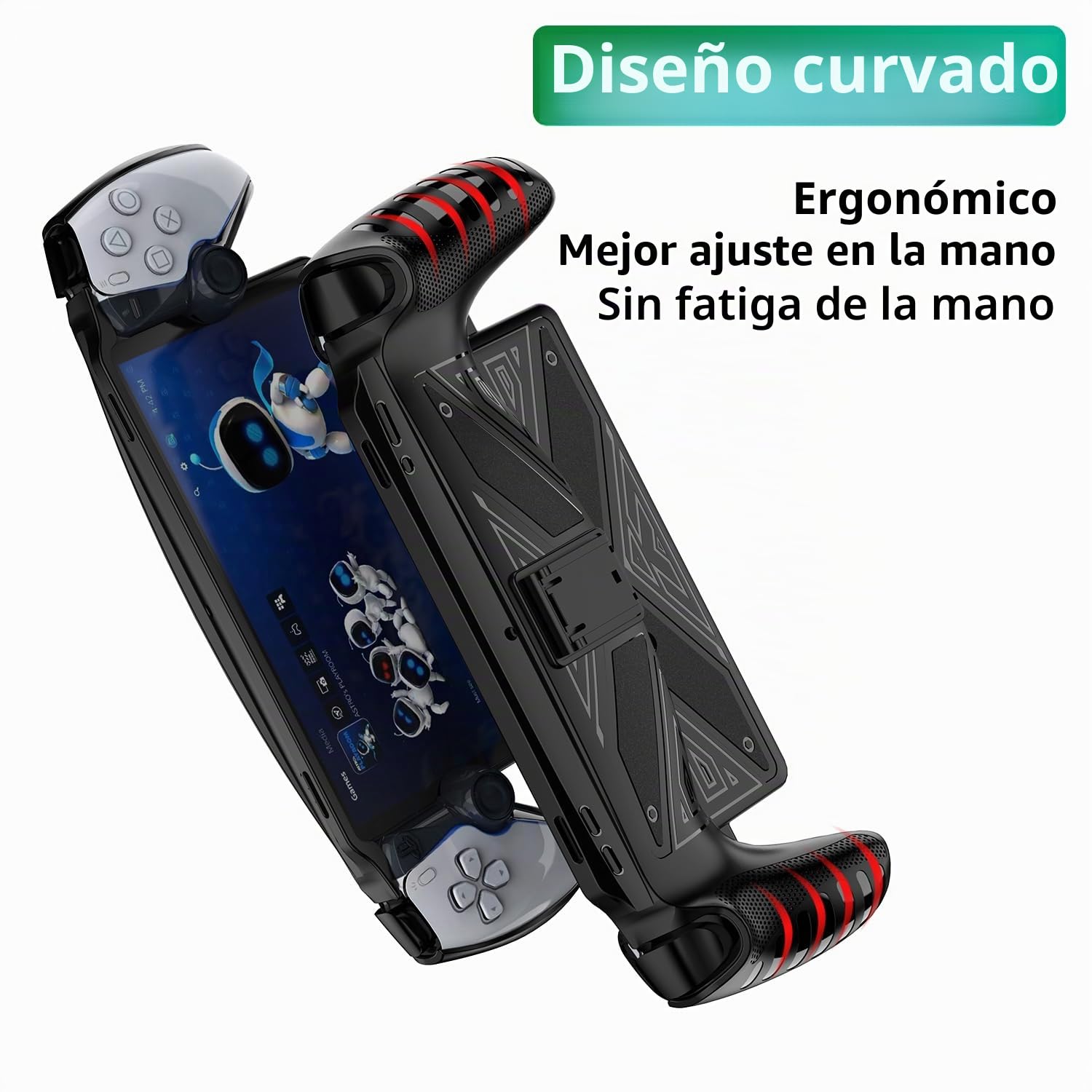 FDHYFGDY Funda para Sony PlayStation Portal/PS Portal/PS5, Funda de TPU con Soporte, Funda Protectora Antigolpes y antiarañazos (Negro)