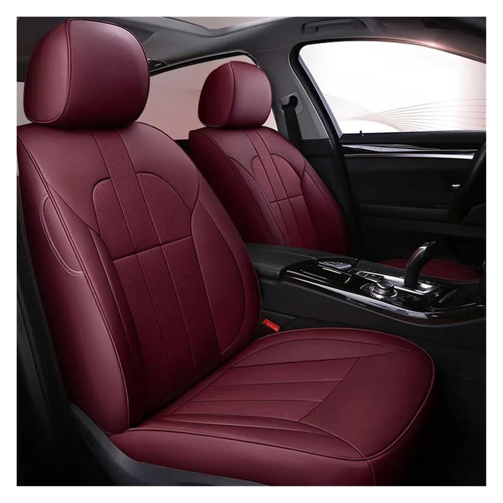 Für VW Für ID3 ID4 ID6 Für C-Trek Für T-Cross Für Viloran Für Tayron Für Talagon Auto-Autositzbezüge Custom Car Seat Cover Set Autositzbezüge(Wine Red)