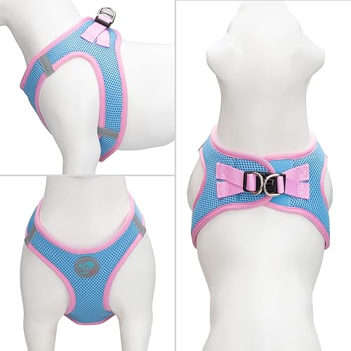 Miniatura 2 de PHOEPET Arnés para perro, arnés reflectante ajustable para perro, chaqueta suave para caminar para mascotas con 2 ganchos de metal para correa para