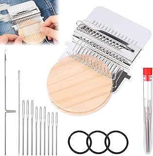 Small Loom Speedweve Type Weave Tool, Knit Patch Kit, Darning Loom Quickly Mini Convenient Patch Loom for Mending Jeans Socks Clothes Loom Machine Makes Beautiful Stitching DIY Weaving Arts (14 Hooks)