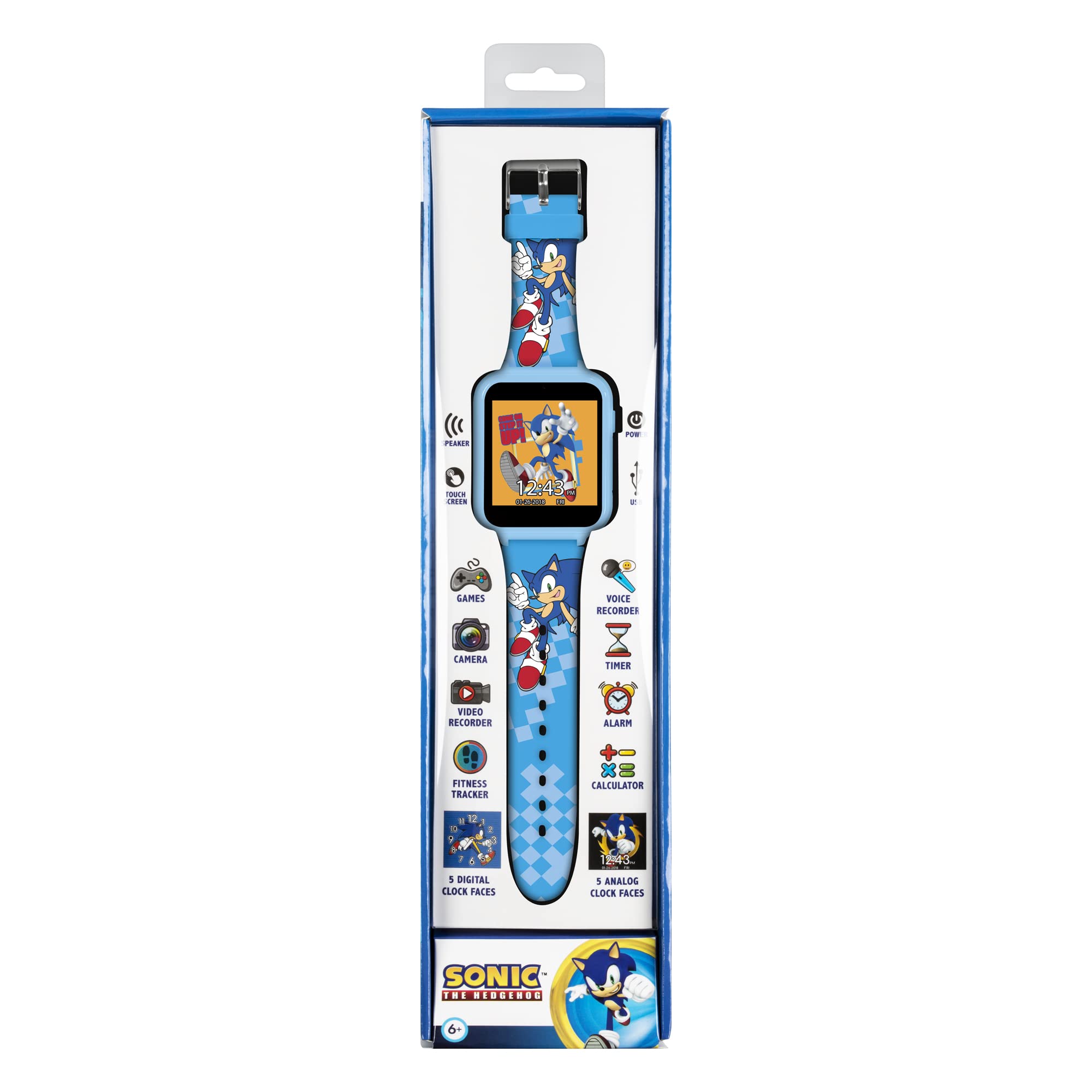 Sonic, Montre Intelligente Garçons, Blue Printed, SNC4055