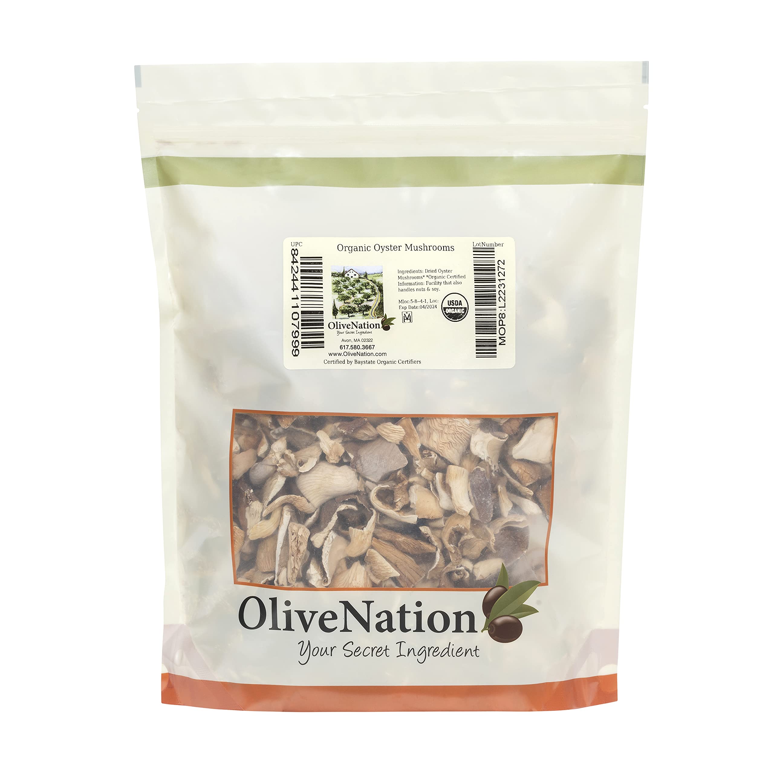 OliveNation Dried Oyster Mushrooms, Organic Sliced Mushroom, NonGMO