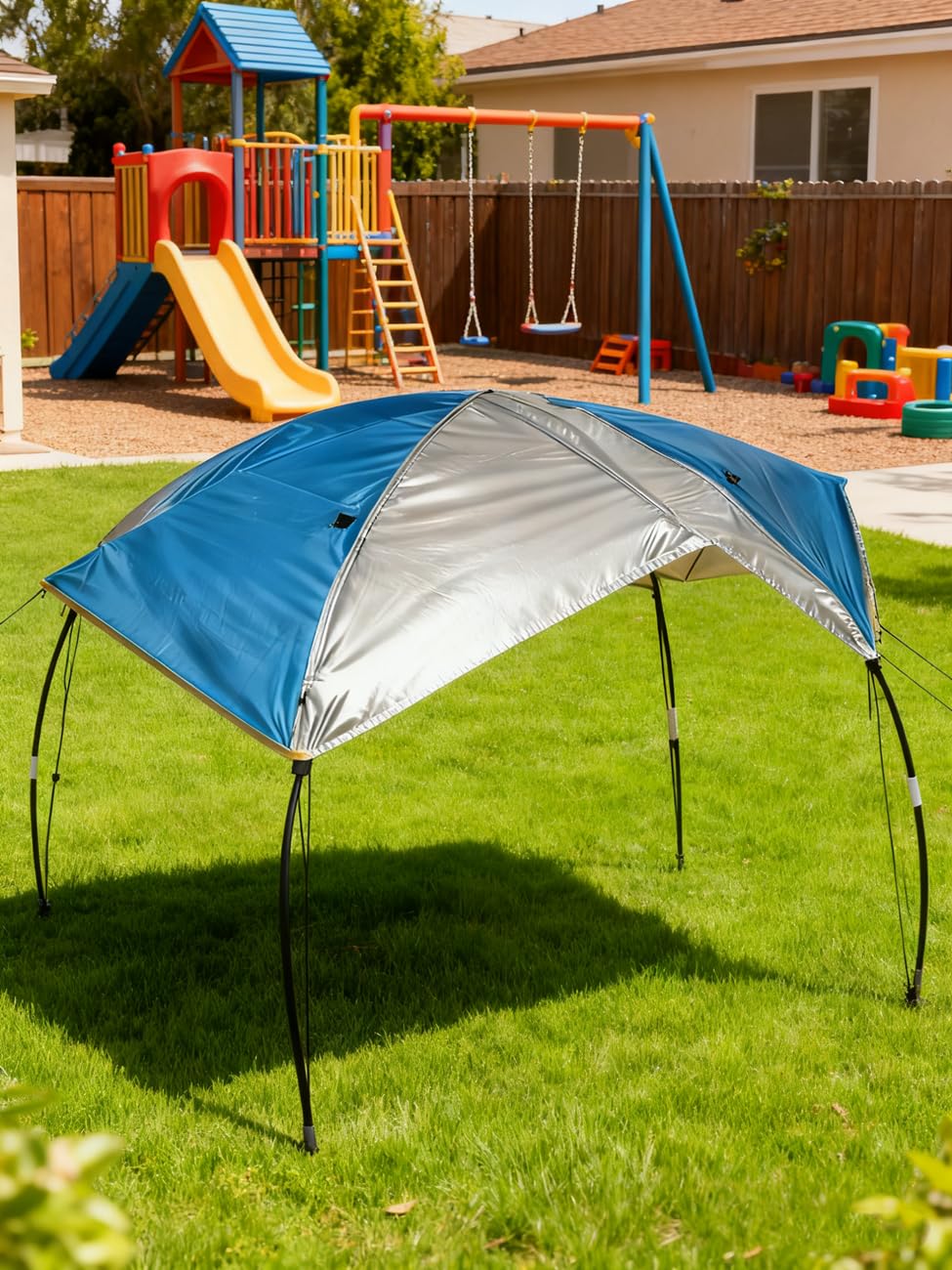 Bateau Gonflable Parasol voilier auvent Toit auvent Toit Tente de pêche Parasol de Plage Bleu (4 Personnes)