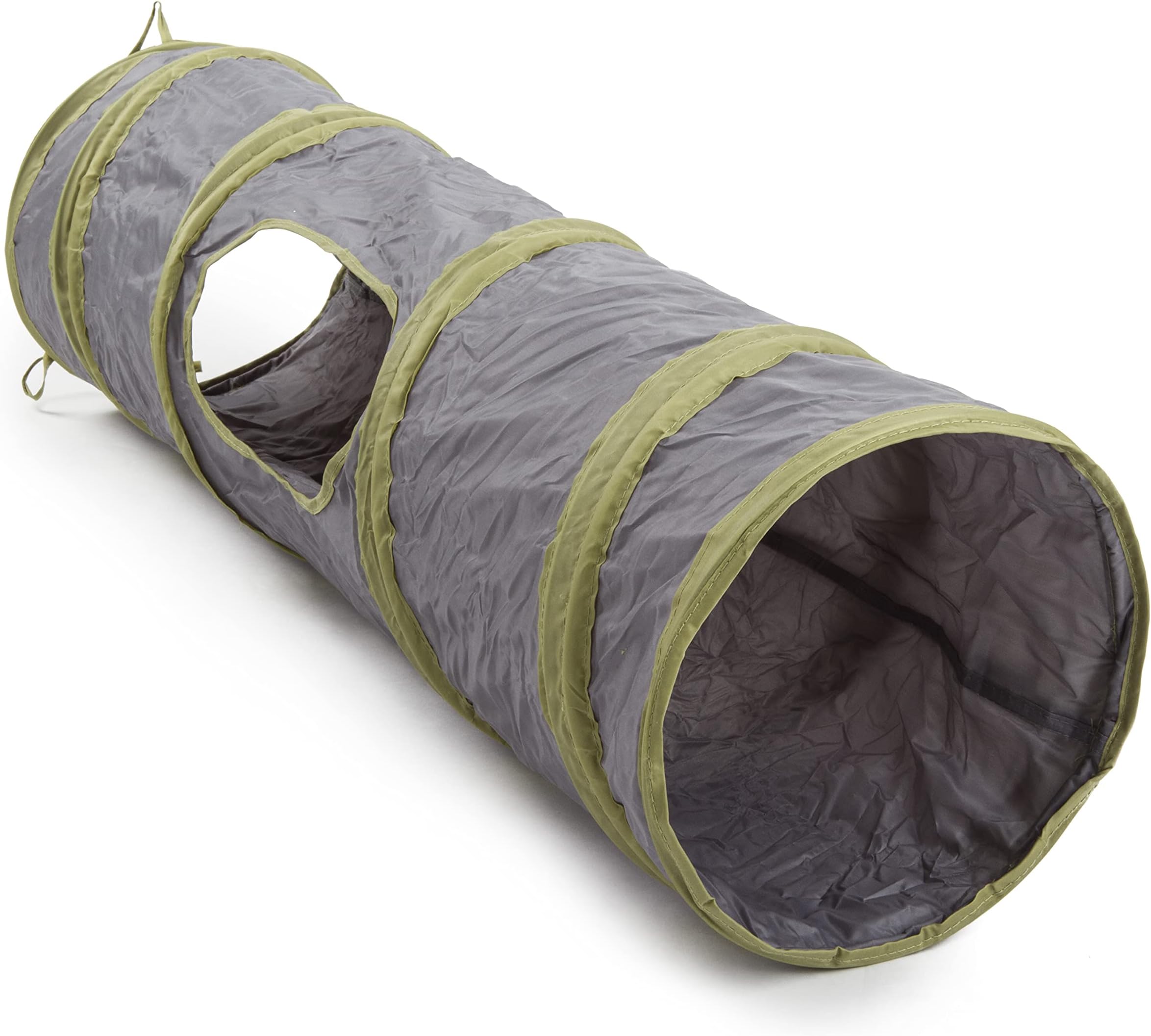 PetlinksTwinkle Chute Light Up Tunnel for Cats & Kittens, Battery Powered, Fun & Engaging Play, Encourages Exercise - Gray/Green, One Size