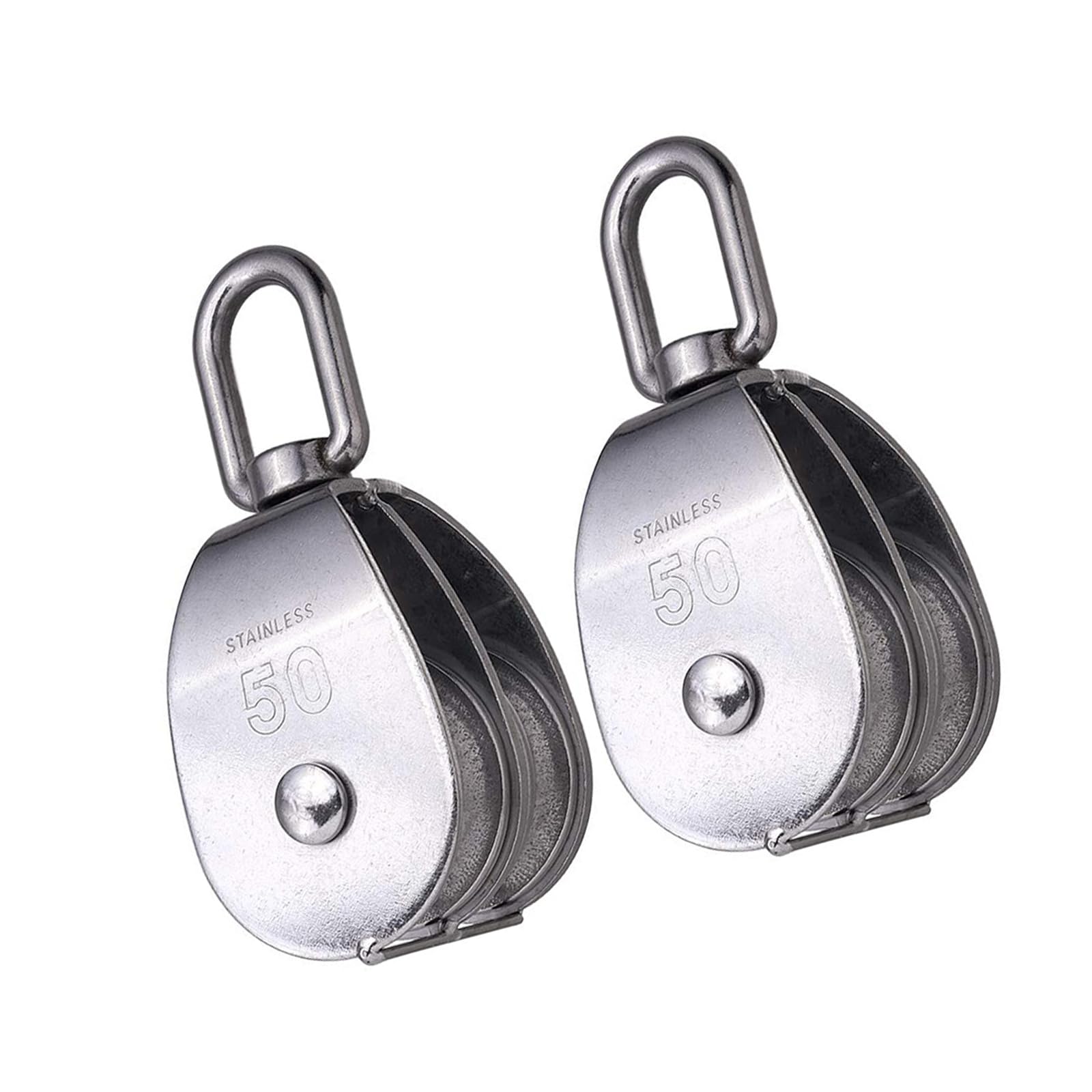 Resistant 304 Stainless Steel Double Pulley Systems with 500Kg Weight Limit Perfect for Hoisting Heavy Duty Use Stainless Steel Double Sheave Pulleys