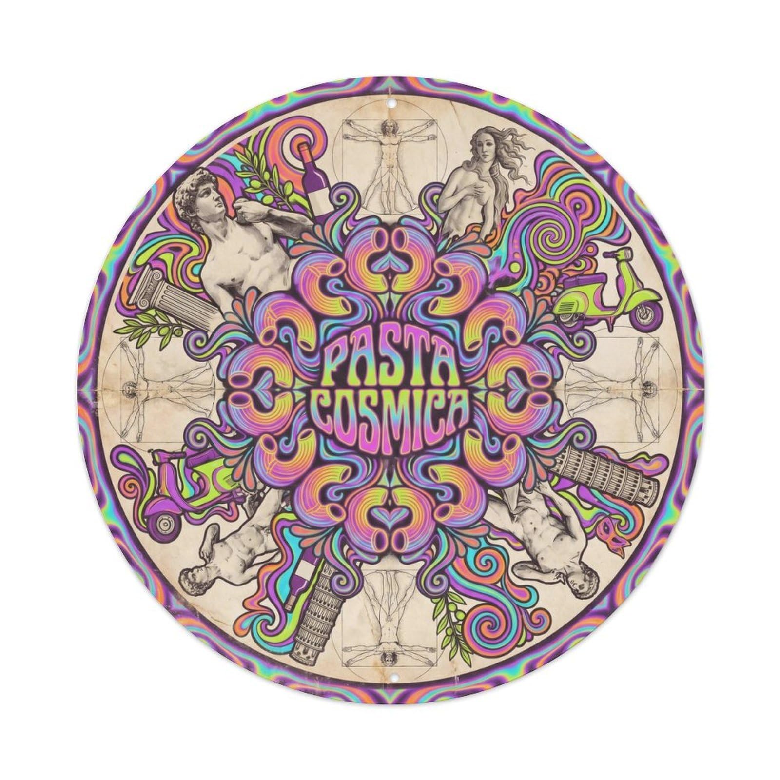 Pasta Food Market Psychedelic Italian Cuisine Metal Tin Sign