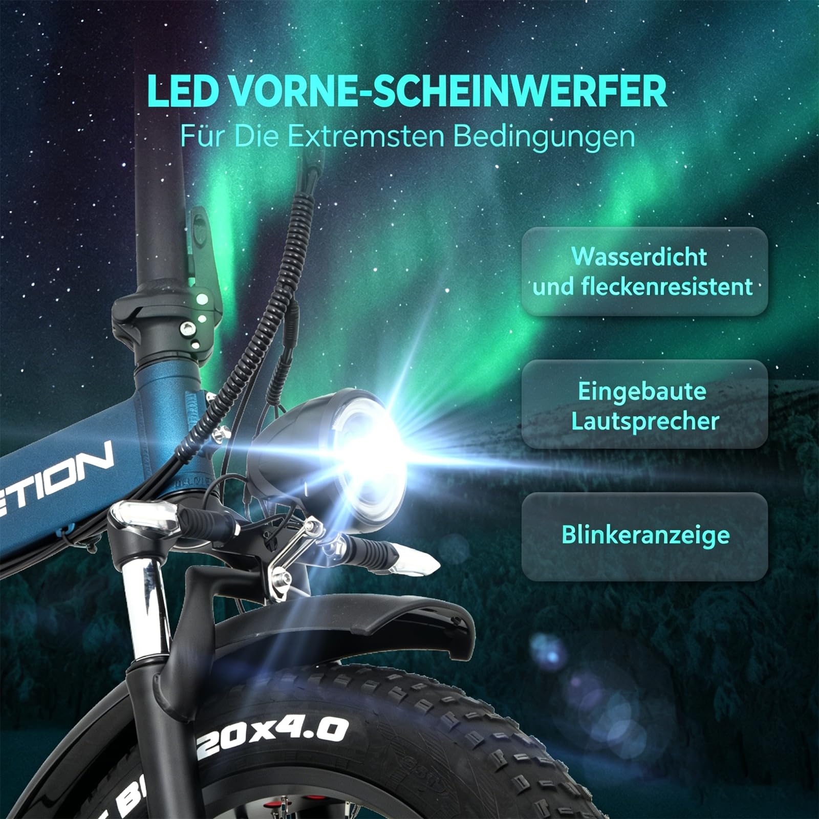 Bicicleta eléctrica plegable ligera de 20 pulgadas, batería extraíble de 48 V, 20 Ah, 15 Ah, 25 km/h, 250 W, 100 NM, alcance de 100 – 130 km, Shimano7Gang (azul, 48 V15 AH)