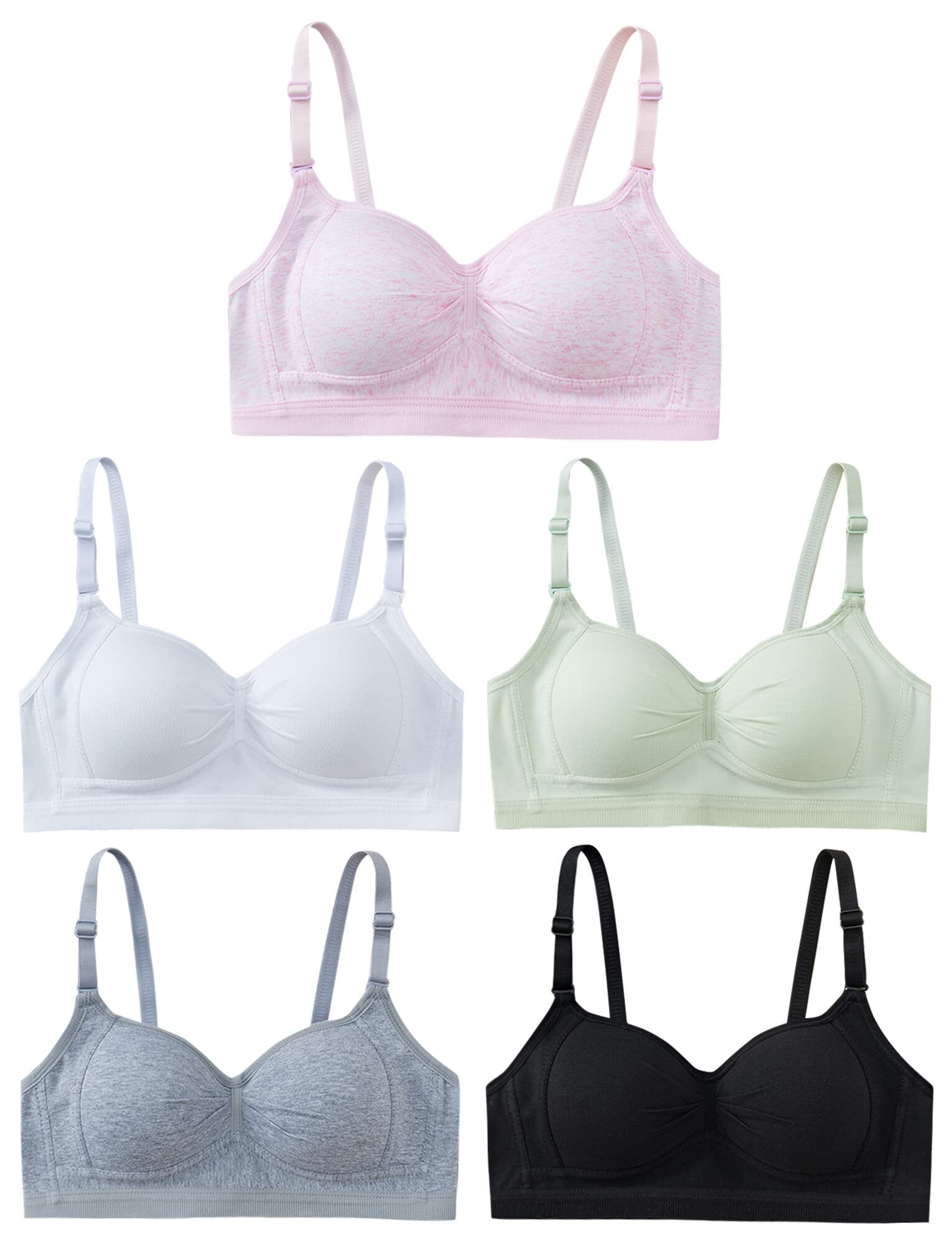 Happy Cherry Lot de 5 Soutiens-Gorge de Sport pour Adolescentes Fille Brassières de sans Armatures