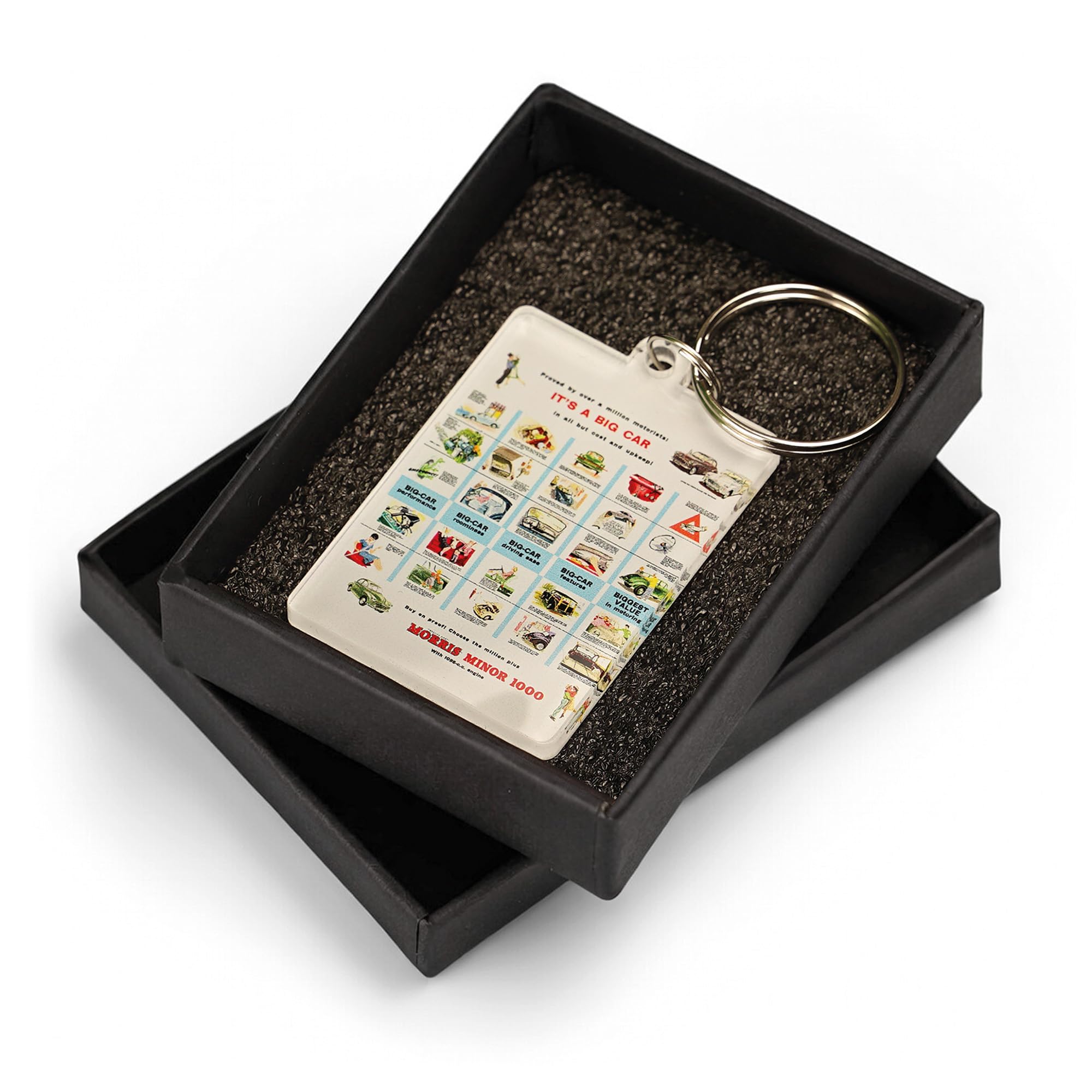 Morris Minor Keyring Classic British Car Advert Keychain OFFICIAL LICENCED PRODUCT (Gift Box Packaging)