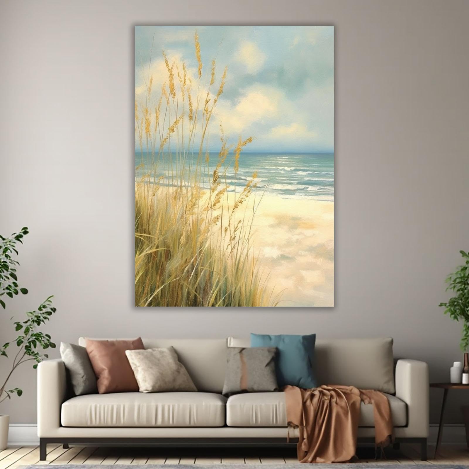 Amazon.co.jp: SHYAMIC 海絵 アート海 自然風景, ボヘミアン ベージュ