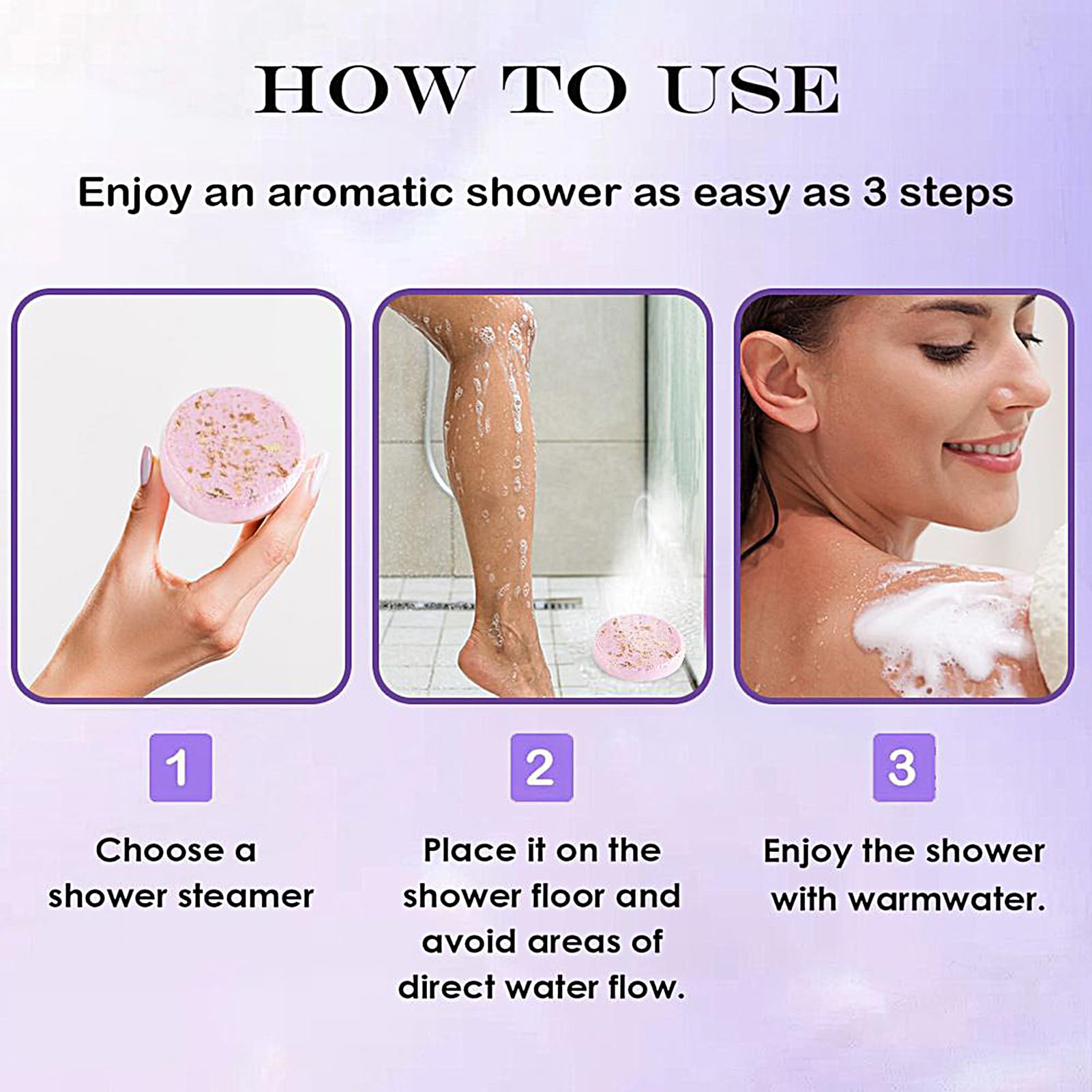 Lot de 12 bombes de bain pour douche, aromathérapie, 4,8 cm, pour relaxation, spa, salle de bain, maison, soulagement du stress, aromathérapie, coffret cadeau de douche