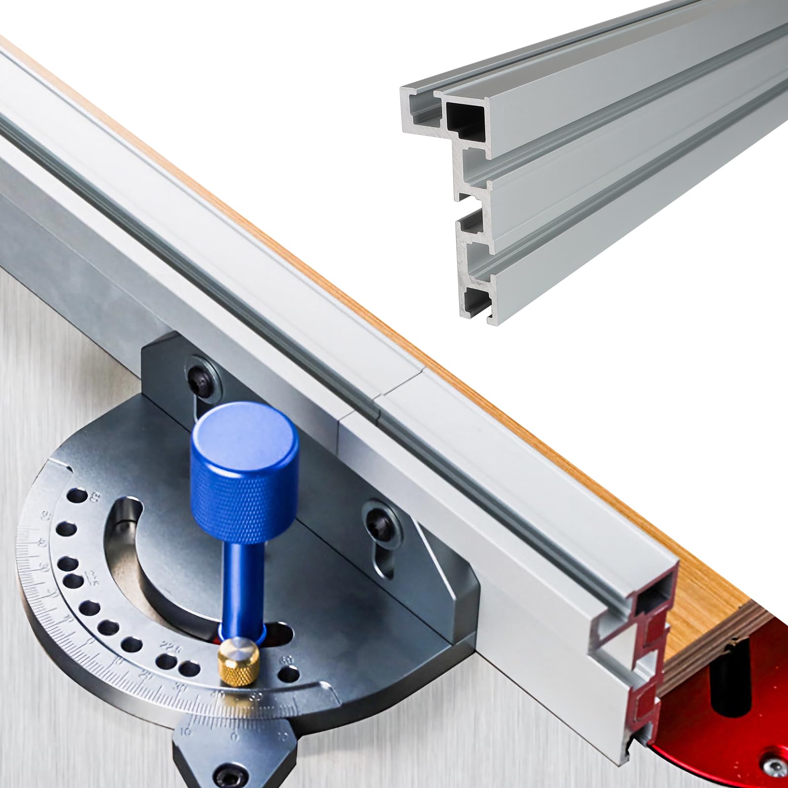 DBREAKS Guida a T per scanalature, scanalatura a T in alluminio da 75 mm, scanalatura a T fai-da-te, modifica del banco da lavoro per la lavorazione del legno per il fissaggio della recinzione(800MM)