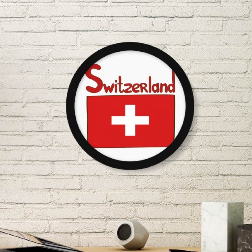 Cadre en bois de qualité supérieure motif peinture drapeau suisse