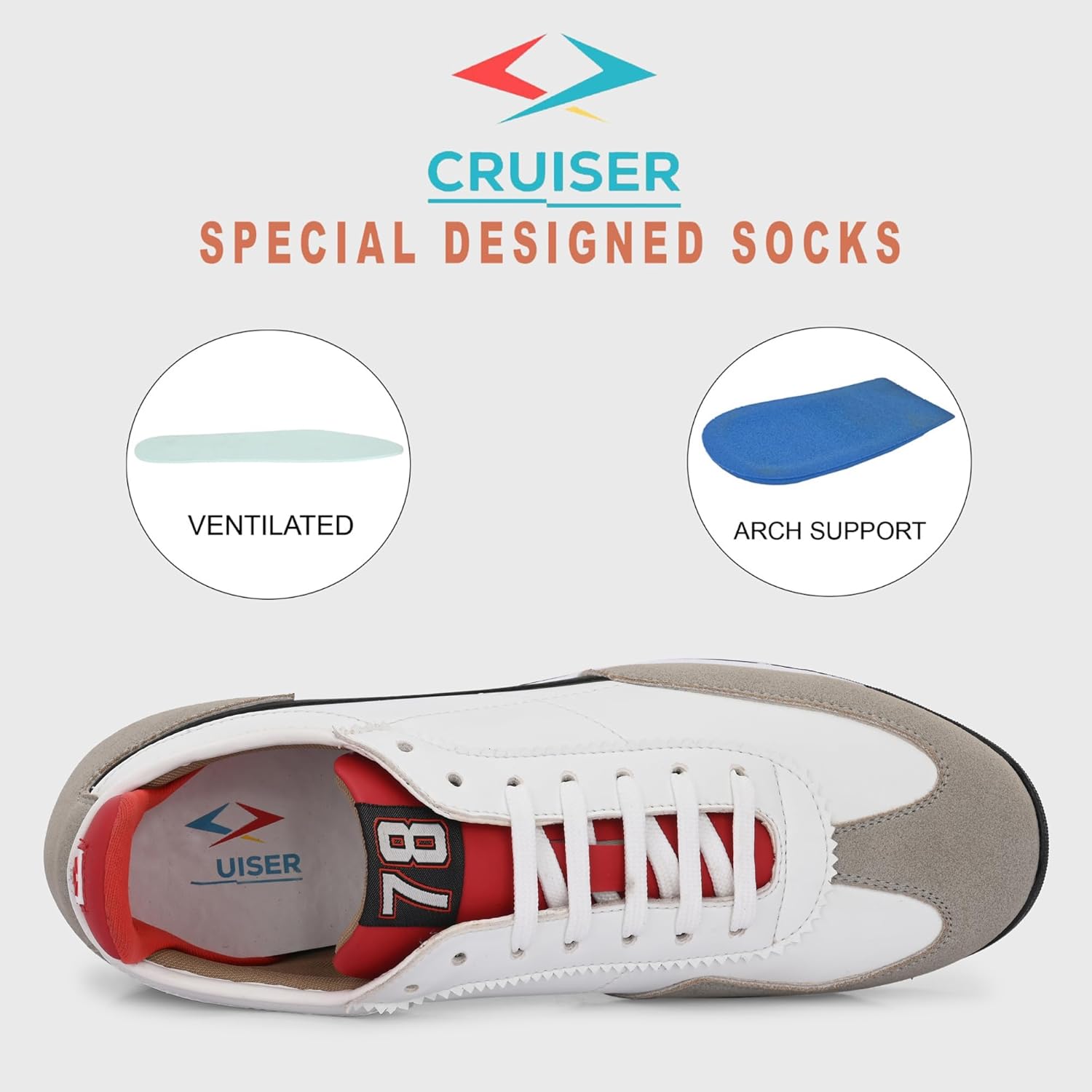 Cruiser Mens Sneakers | Casual Shoes | Experience Comfort & Style with Soft Cushioned Insole | Trendy Lace-Up Design Sneaker 2570 4 714yiOCE2DL. SL1500