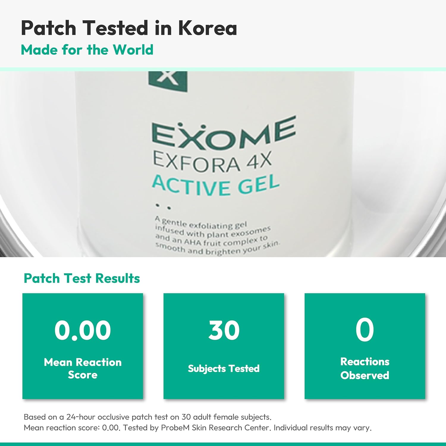 Exome Exfora 4X Active Gel, AHA BHA PHA LHA Peeling Gel, Gentle Low Irritation Exfoliating Care, Smooth Skin Texture, Tingle Peeling Gel for Face, 1.69 fl oz (50ml)