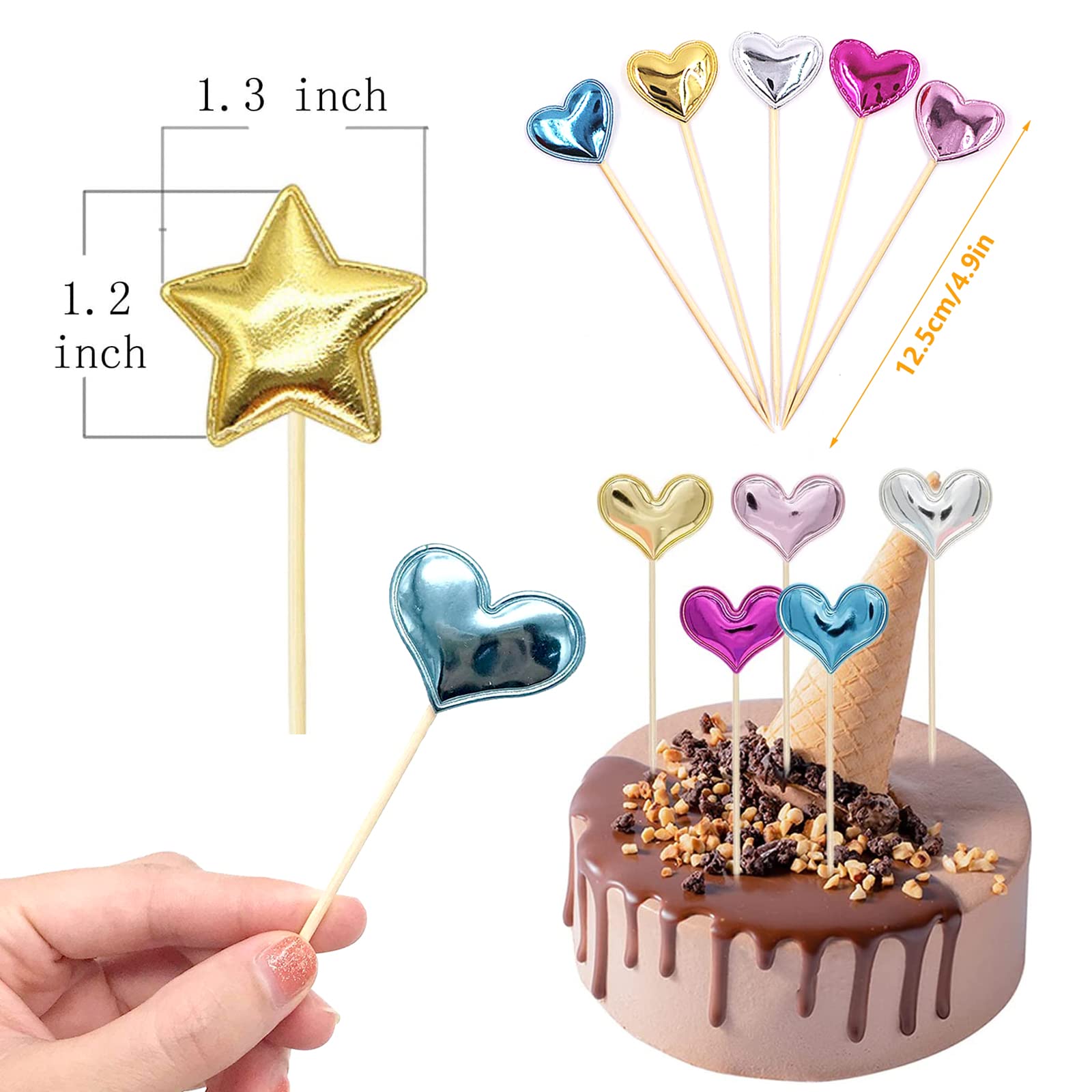 Decorazioni Torta San Valentino 100 Topper Per Cupcake A Forma Di Cuore |  Decorazioni Colorate Per Torte, Feste E Matrimoni | Con Stuzzicadenti  Decorazioni Torte San Valentino, image size:1600x1600