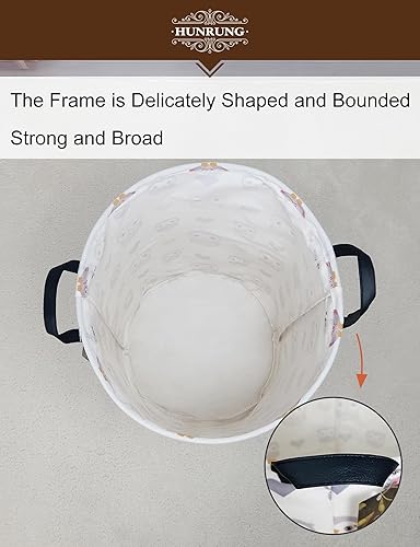 Miniatura 6 de HUNRUNG Cesta de almacenamiento grande de tela de lona, ligera, organizador de juguetes, ropa sucia, plegable, impermeable, para dormitorios