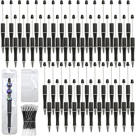 150-Piece Black Beadable Pens Bulk Kit