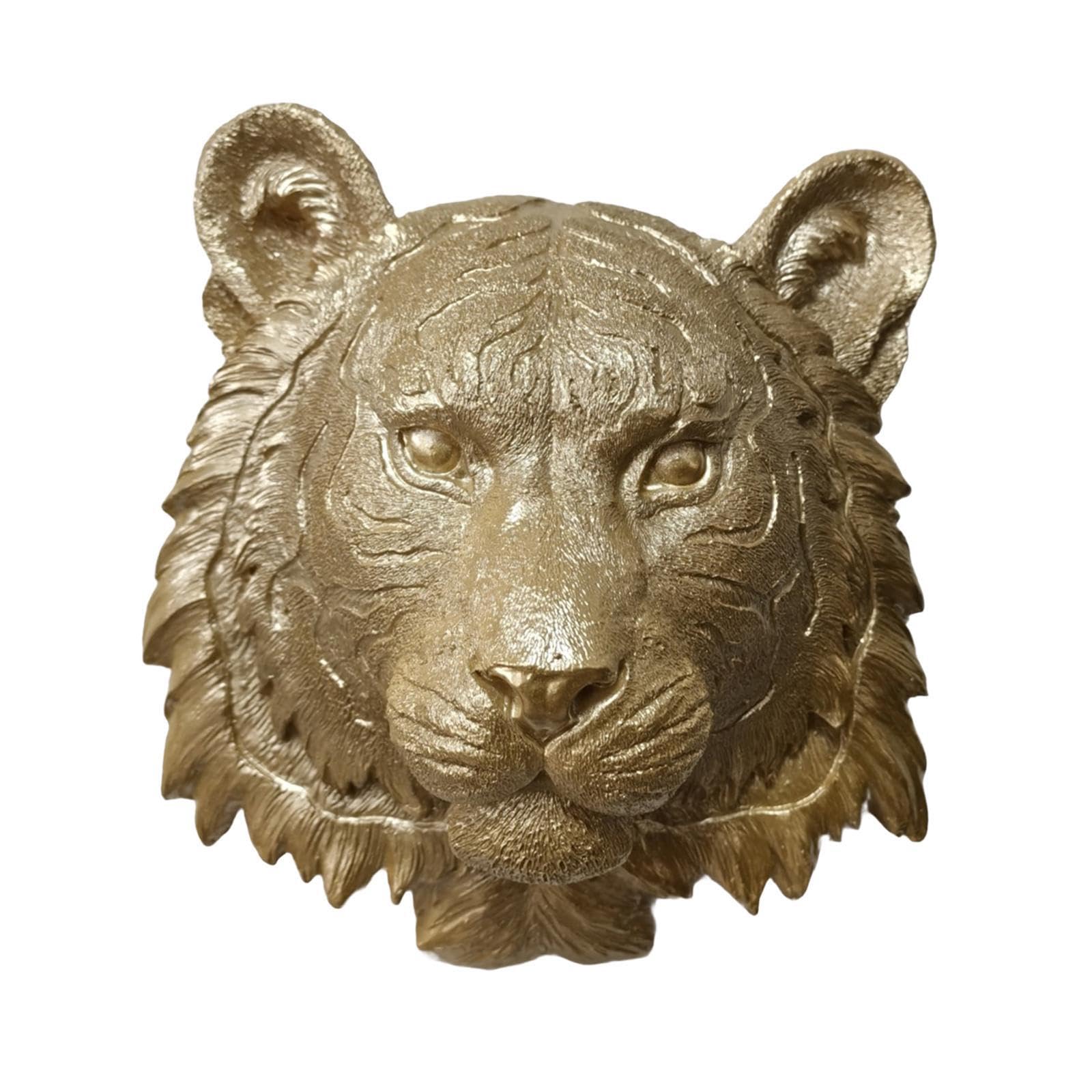 Puxzyax Tiger Simulated Animal Head Plaque Ornament Exquisite Wall Figurine For Bedroom And Cafe Lifelike 3D Head Wall Decoration Interior Space More For Creative,